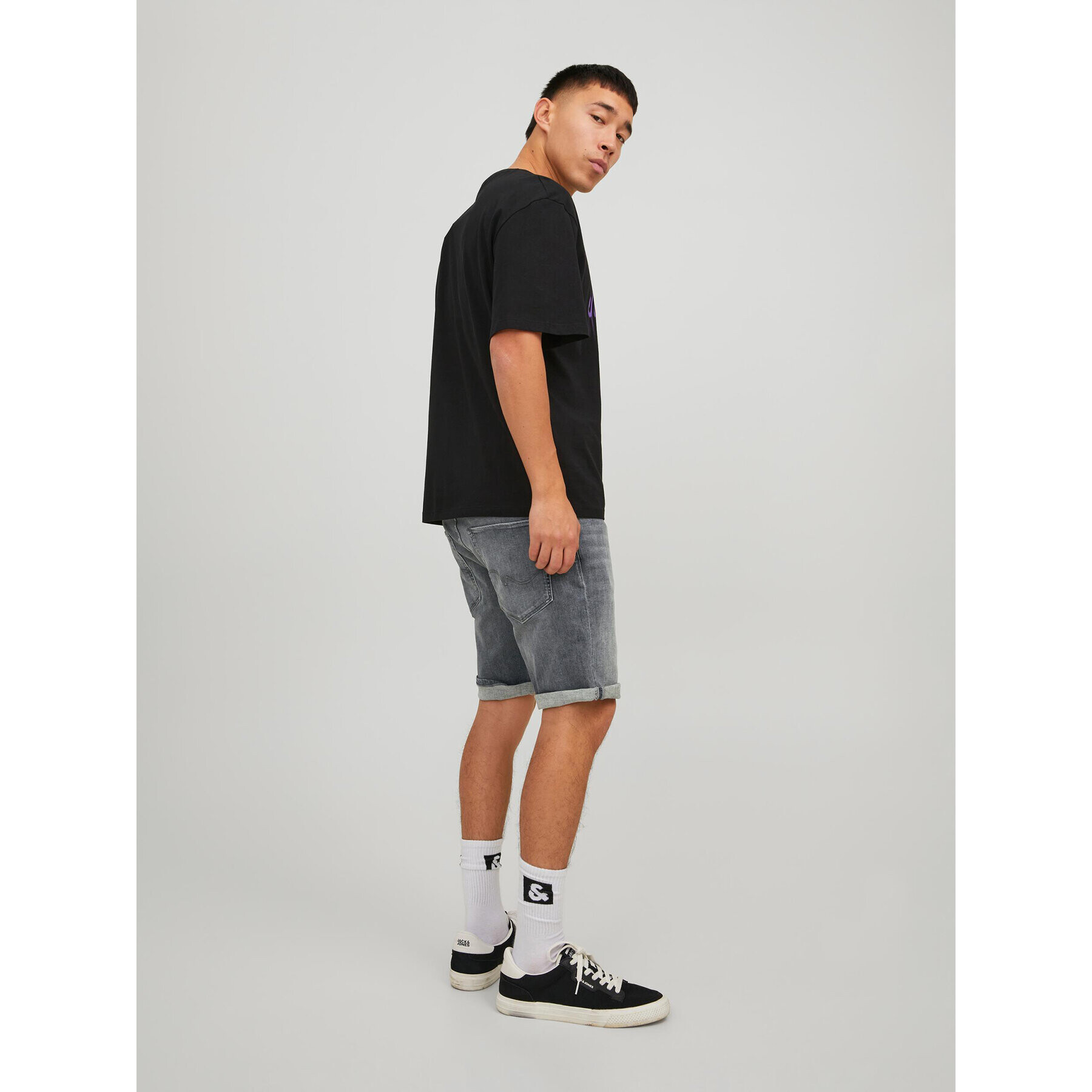 Jack&Jones Džínové šortky Rick 12229831 Šedá Regular Fit - Pepit.cz