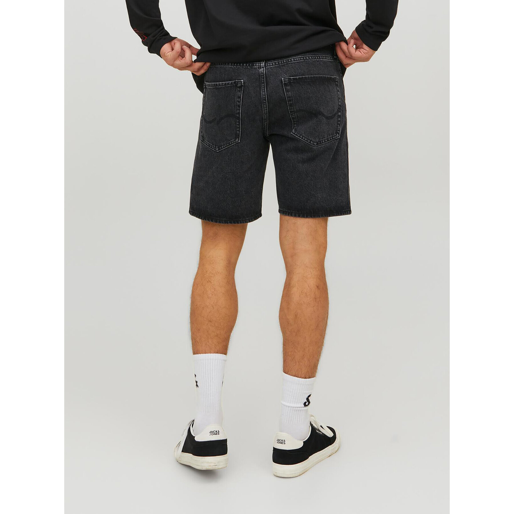 Jack&Jones Džínové šortky Chris 12223607 Černá Relaxed Fit - Pepit.cz