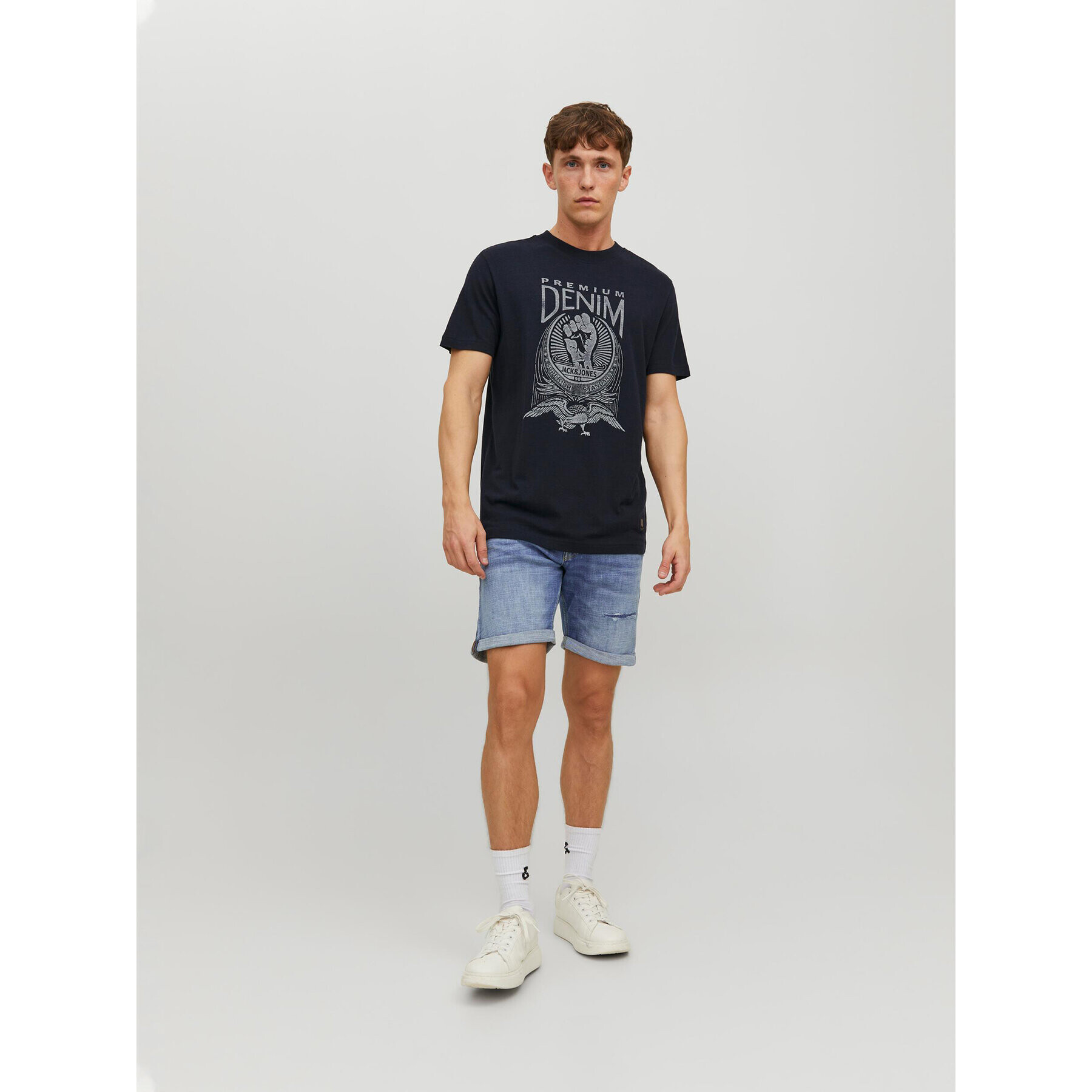 Jack&Jones Džínové šortky Chris 12236195 Modrá Relaxed Fit - Pepit.cz