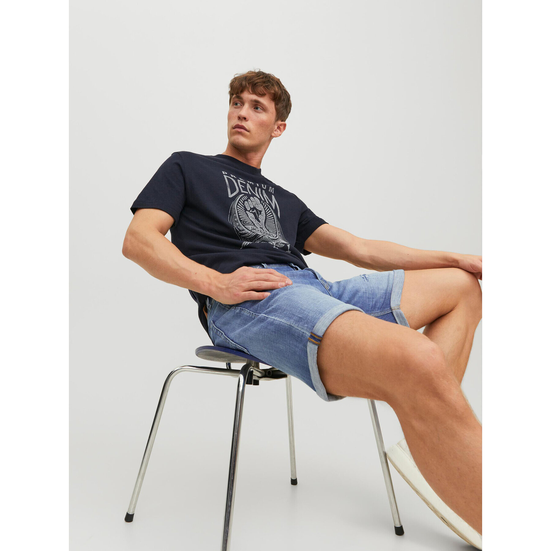 Jack&Jones Džínové šortky Chris 12236195 Modrá Relaxed Fit - Pepit.cz