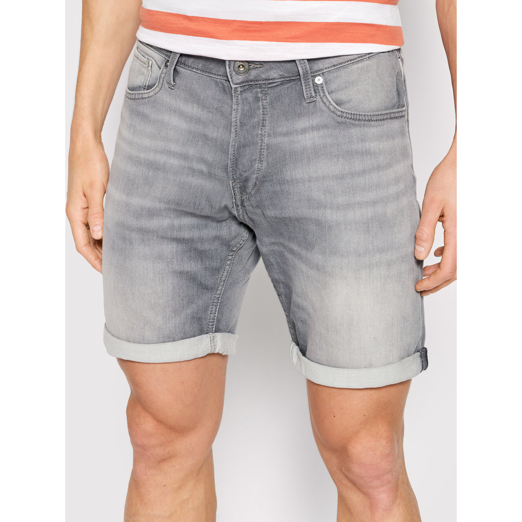 Jack&Jones Džínové šortky Rick 12201696 Šedá Regular Fit - Pepit.cz