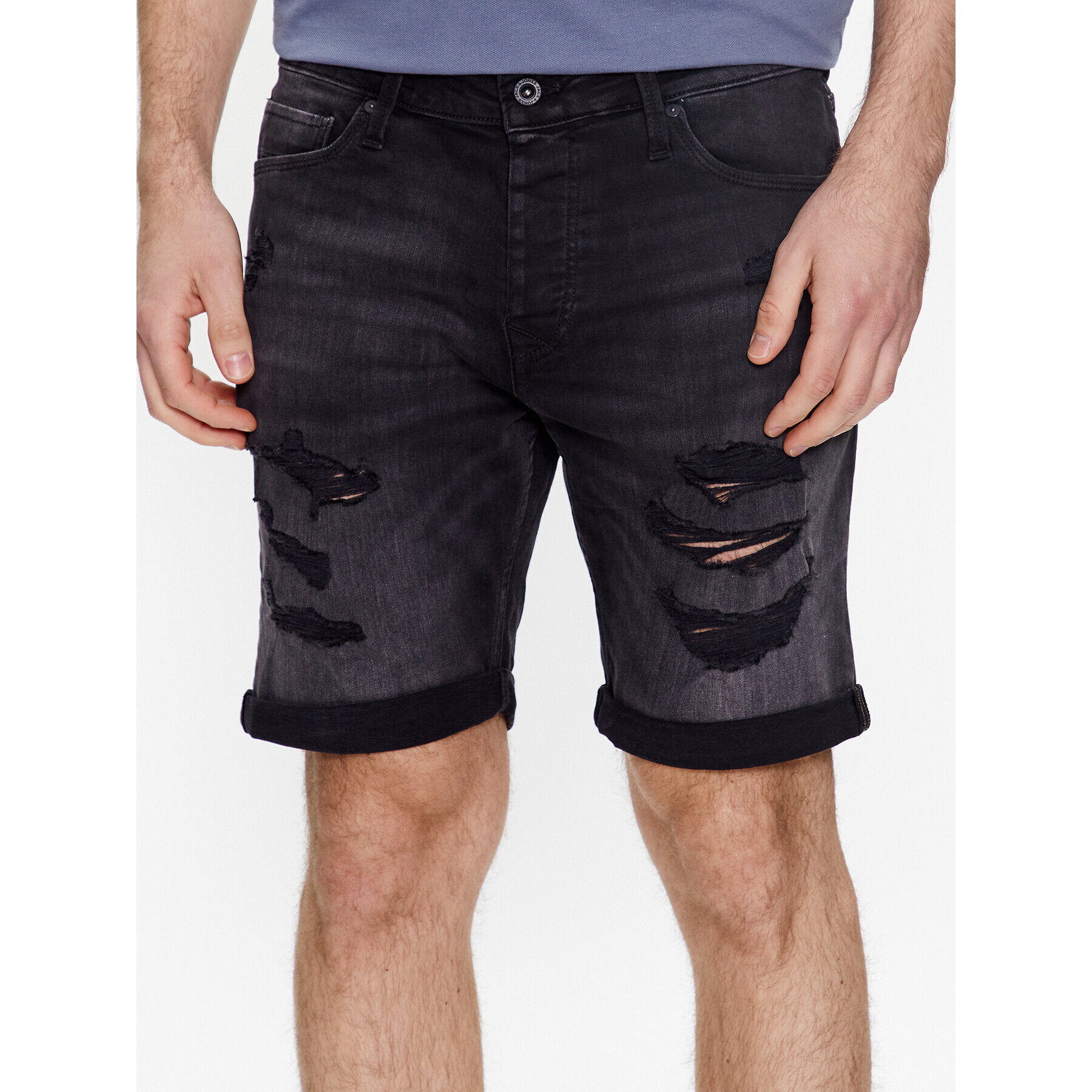 Jack&Jones Džínové šortky Rick 12237918 Černá Regular Fit - Pepit.cz