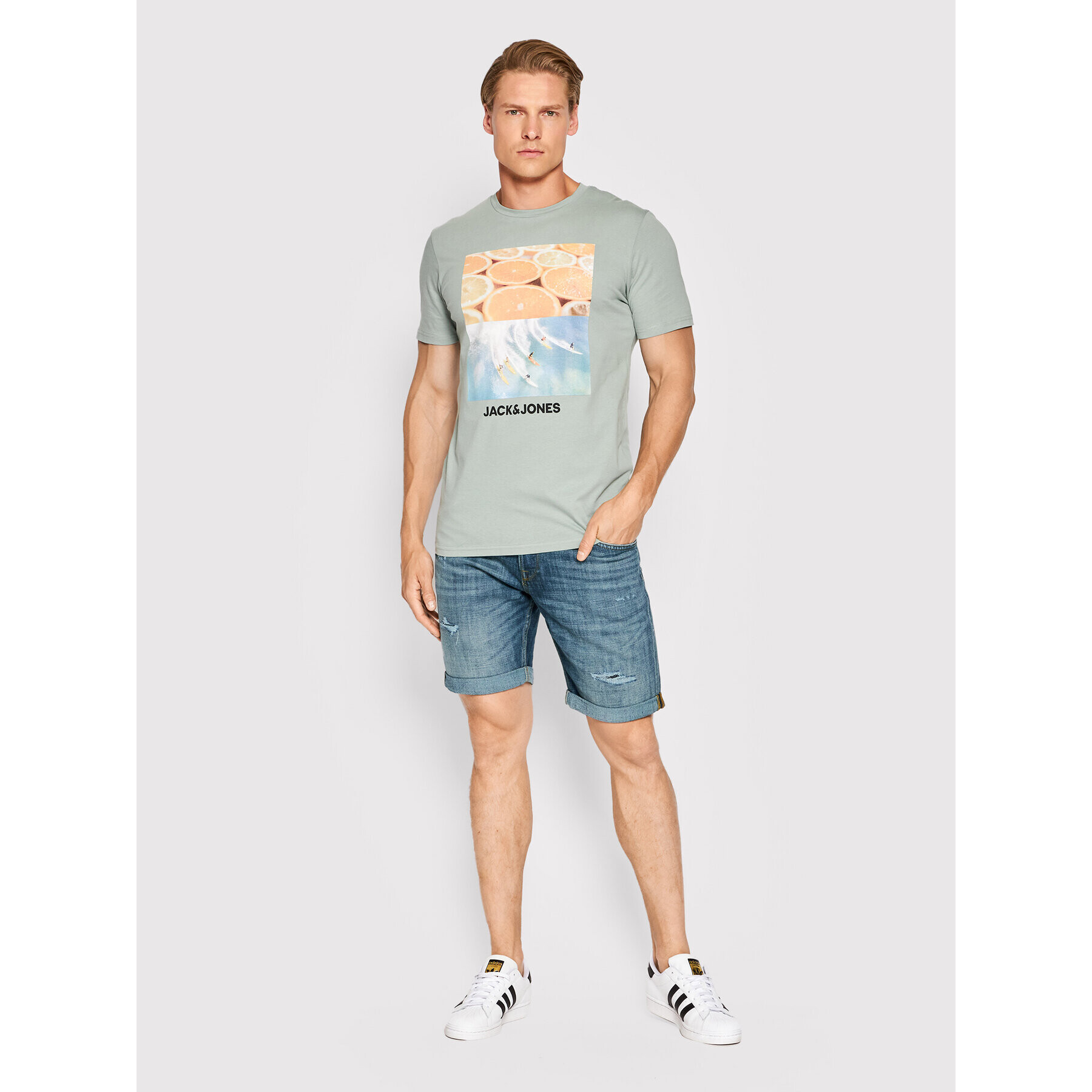 Jack&Jones Džínové šortky Rick Fox 12201633 Modrá Regular Fit - Pepit.cz