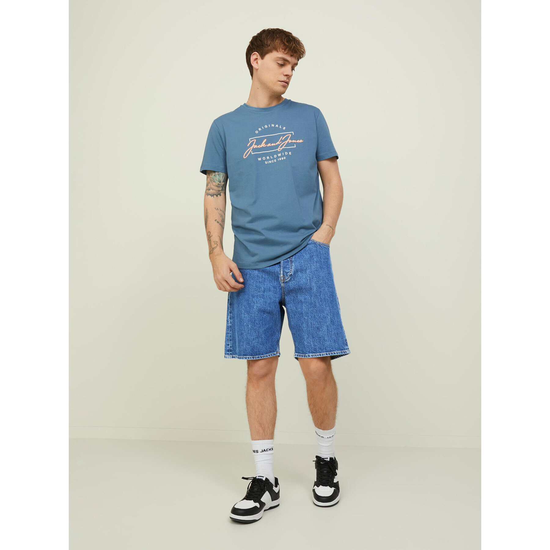 Jack&Jones Džínové šortky Tony 12209803 Modrá Baggy Fit - Pepit.cz