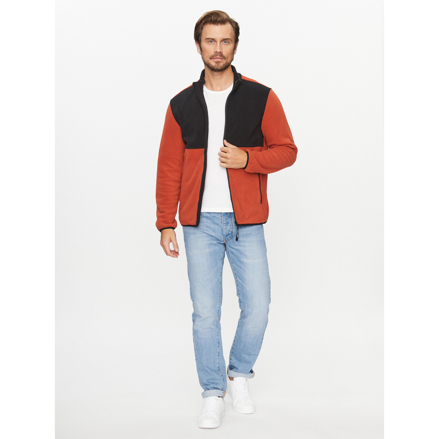 Jack&Jones Fleecová mikina 12244870 Oranžová Regular Fit - Pepit.cz