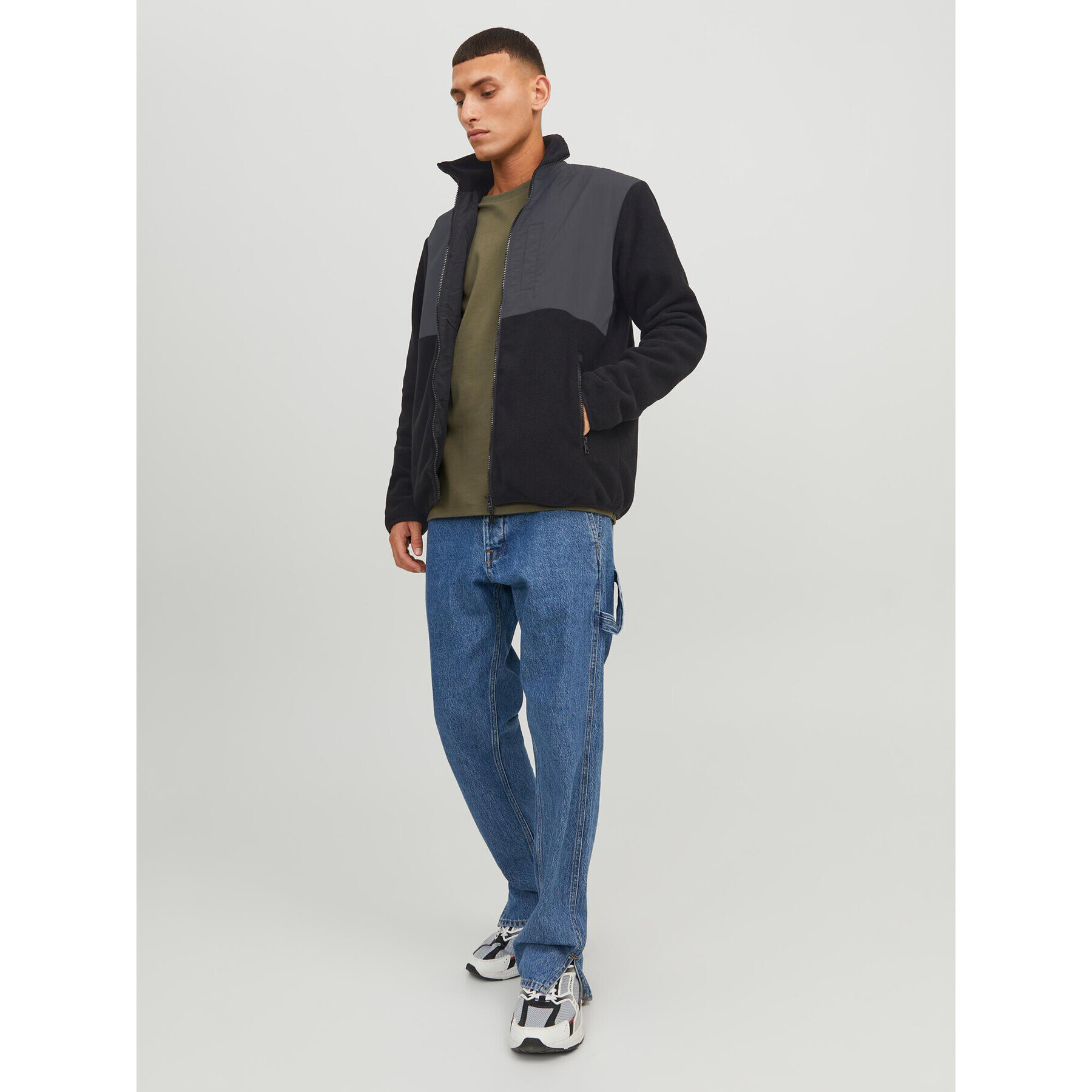 Jack&Jones Fleecová mikina Marvin 12235864 Černá Regular Fit - Pepit.cz