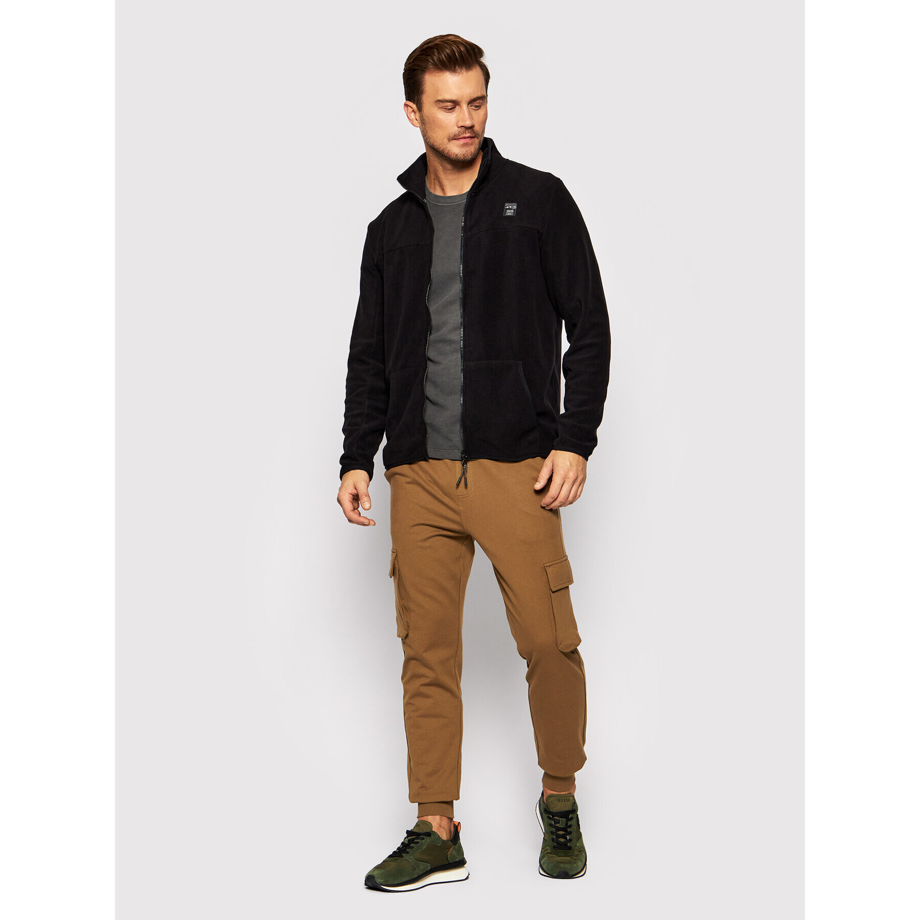 Jack&Jones Fleecová mikina Solar 12192893 Černá Regular Fit - Pepit.cz