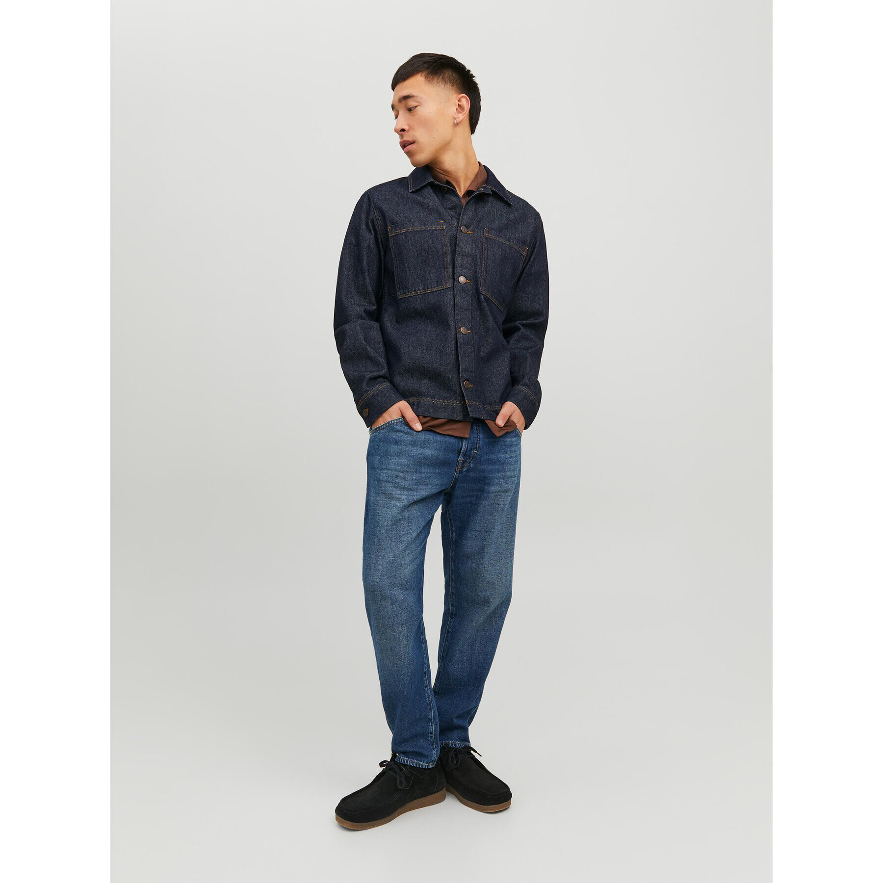 Jack&Jones Jeansy Frank 12229858 Tmavomodrá Relaxed Fit - Pepit.cz