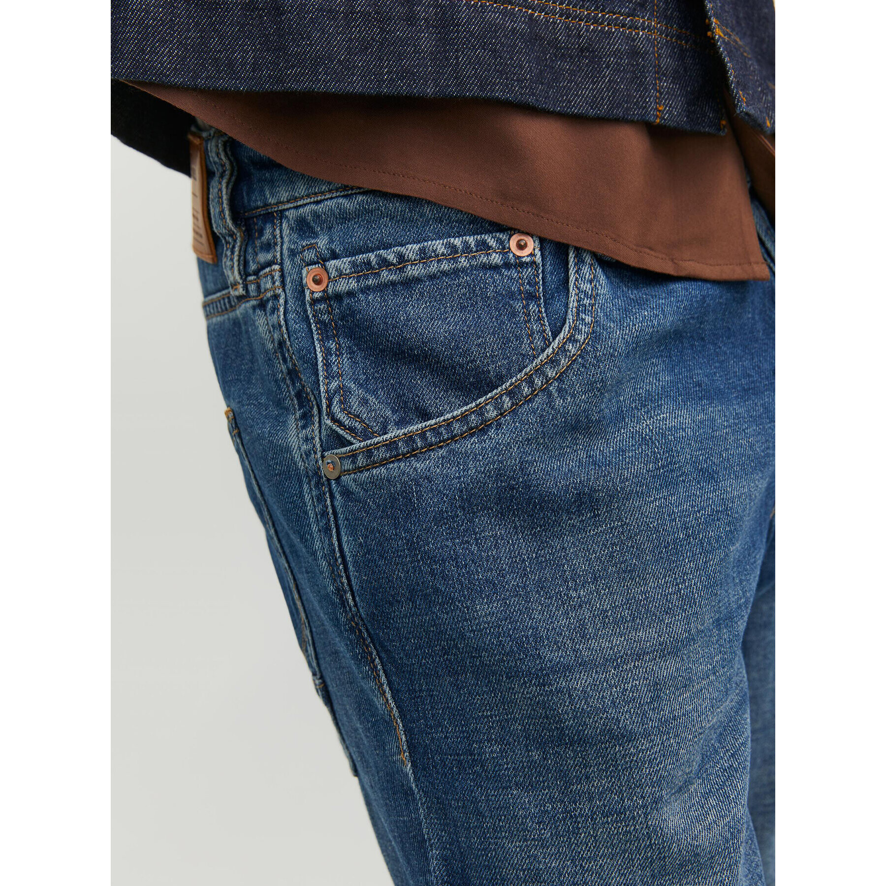 Jack&Jones Jeansy Frank 12229858 Tmavomodrá Relaxed Fit - Pepit.cz