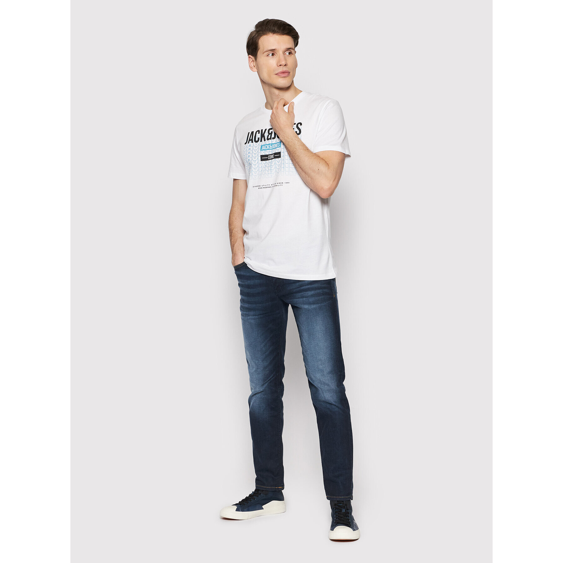 Jack&Jones Jeansy Clark 12182565 Tmavomodrá Regular Fit - Pepit.cz