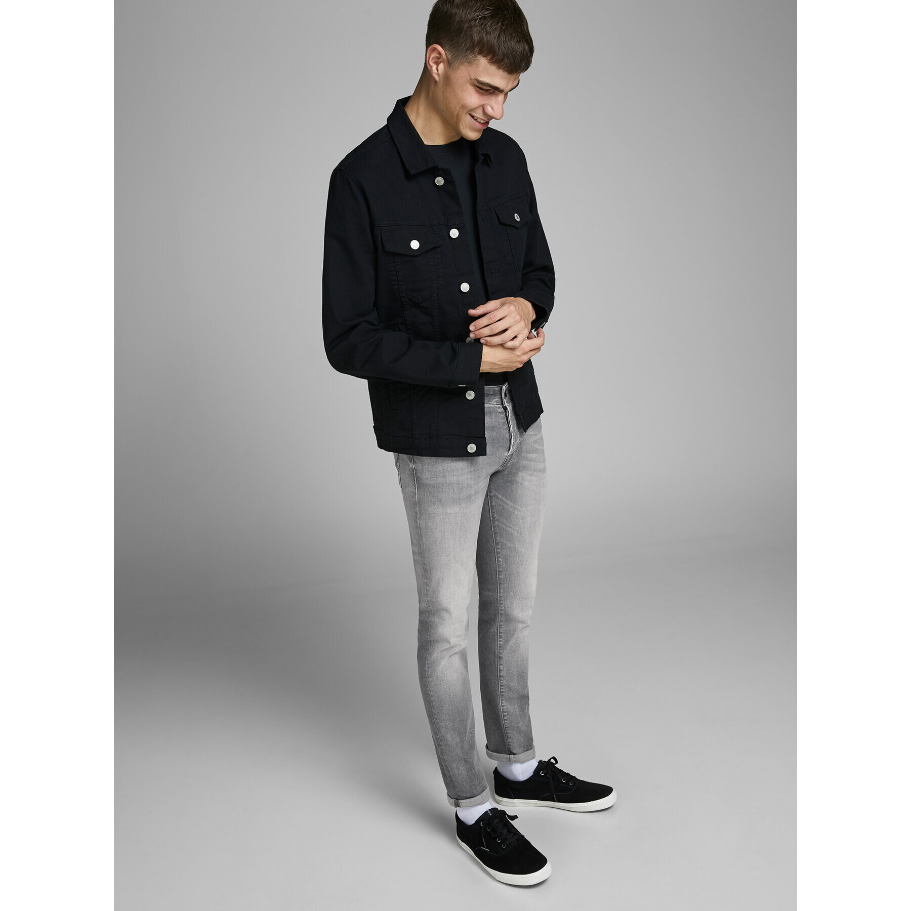 Jack&Jones Jeansy Glenn 12147024 Šedá Slim Fit - Pepit.cz