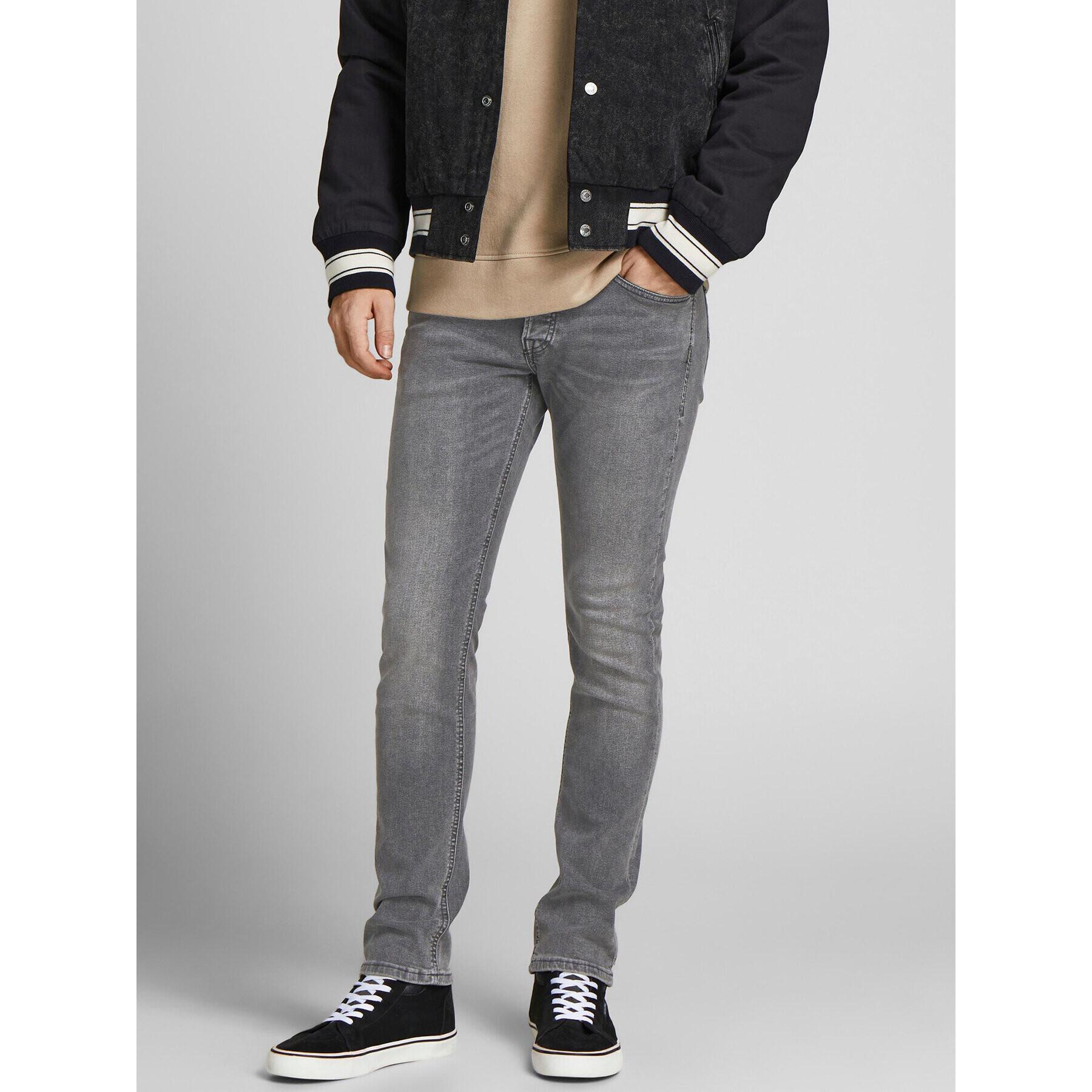 Jack&Jones Jeansy Glenn 12184474 Šedá Slim Fit - Pepit.cz