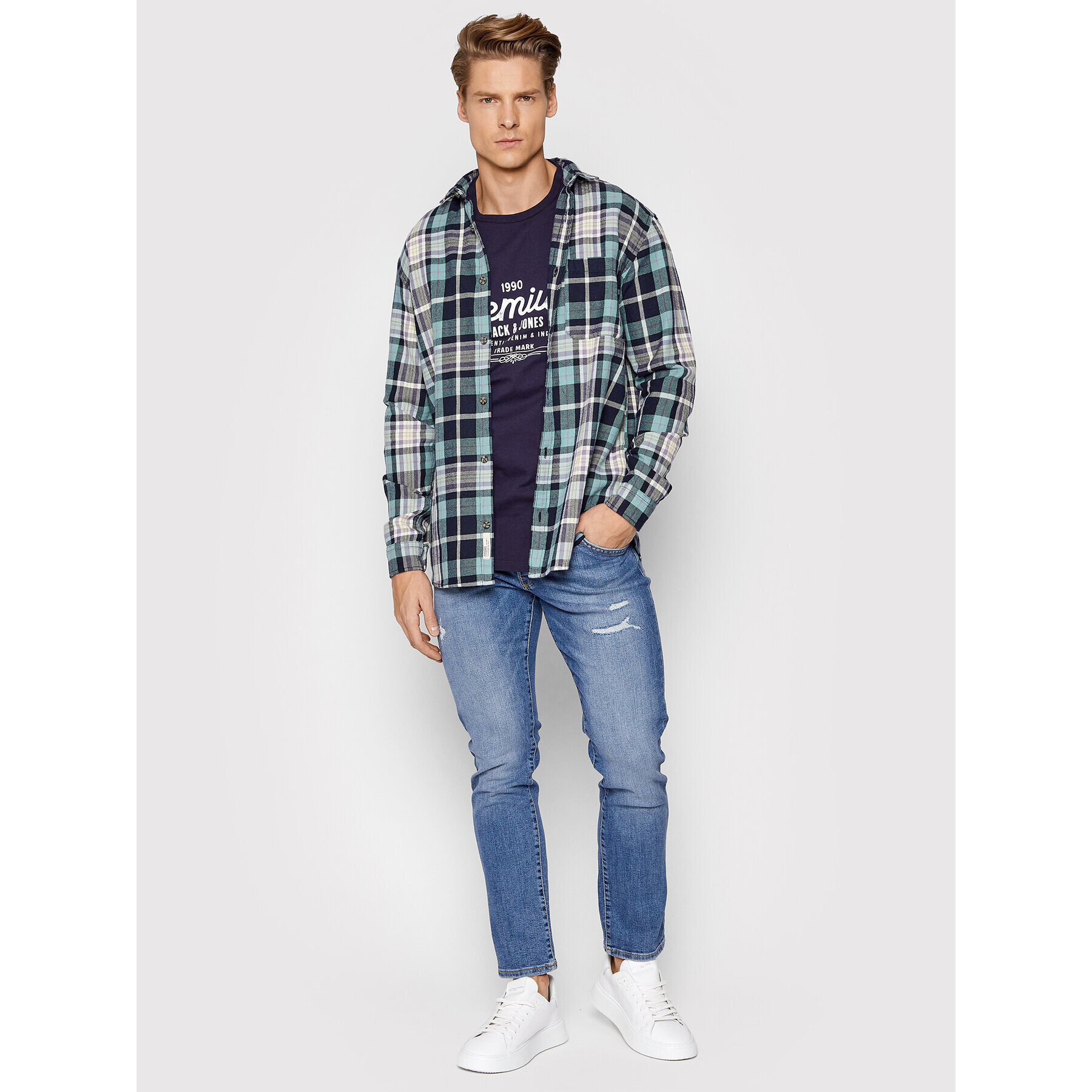 Jack&Jones Jeansy Glenn 12201647 Modrá Slim Fit - Pepit.cz