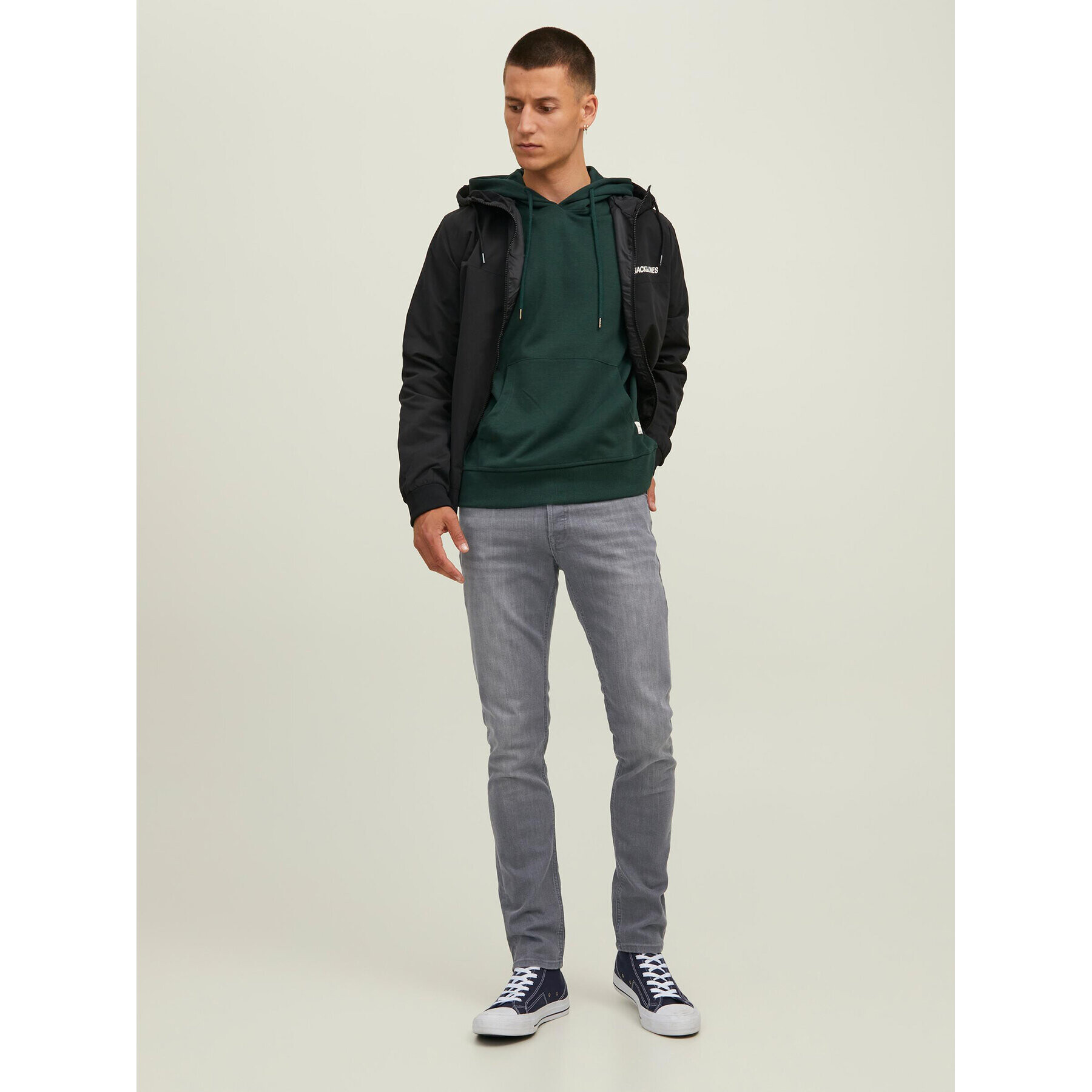 Jack&Jones Jeansy Glenn 12212785 Šedá Slim Fit - Pepit.cz