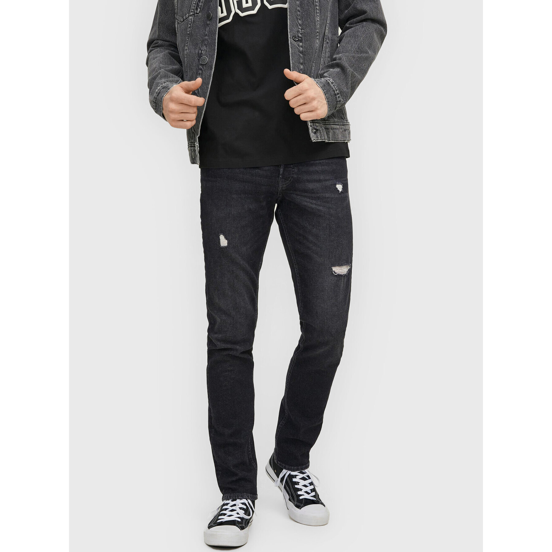 Jack&Jones Jeansy Glenn 12213194 Černá Slim Fit - Pepit.cz