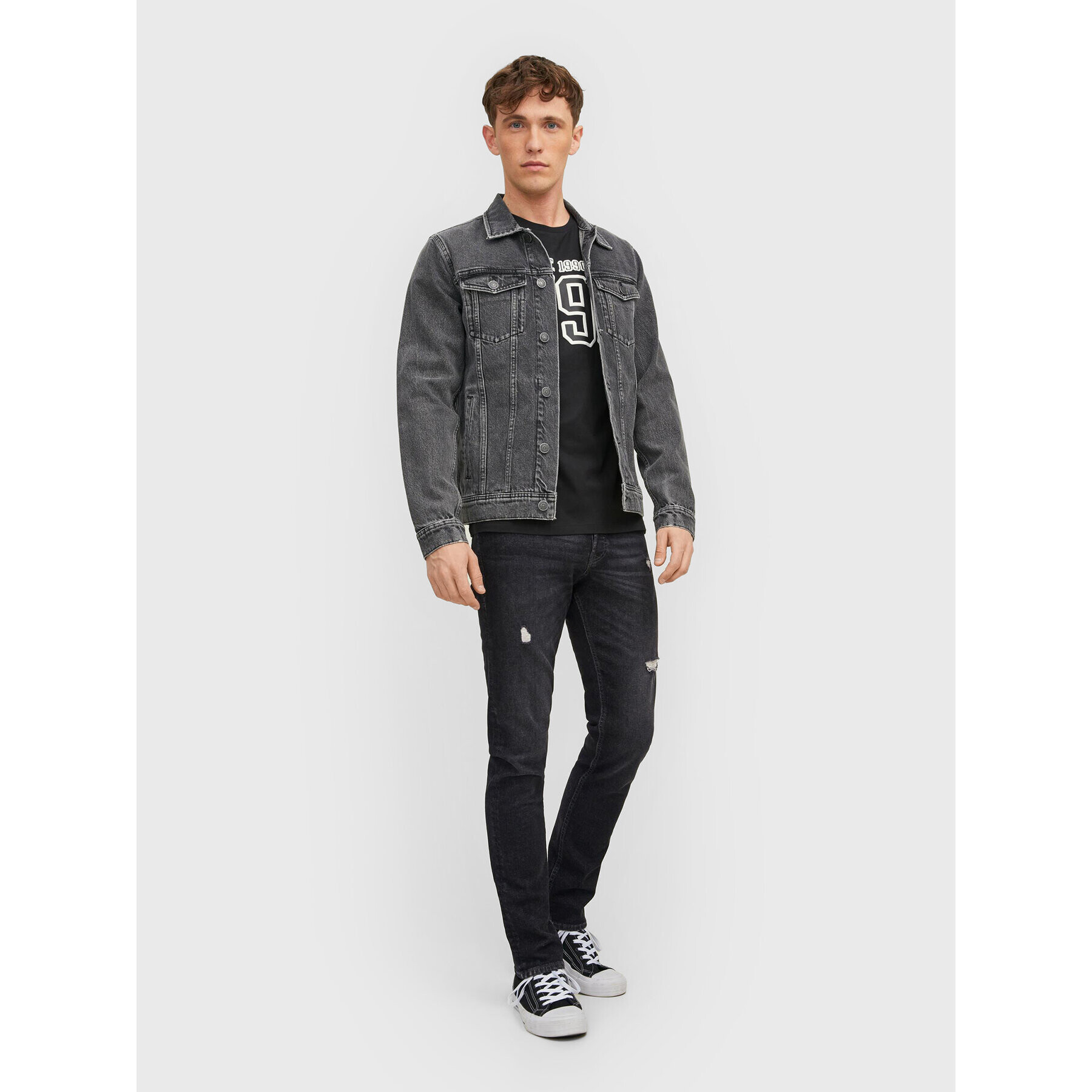 Jack&Jones Jeansy Glenn 12213194 Černá Slim Fit - Pepit.cz