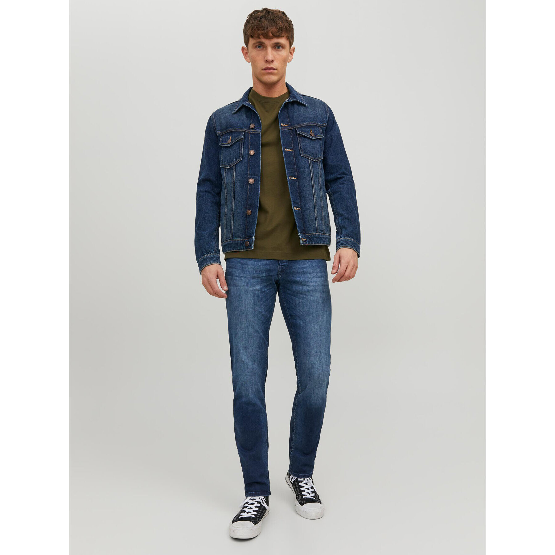 Jack&Jones Jeansy Glenn 12214782 Tmavomodrá Slim Fit - Pepit.cz