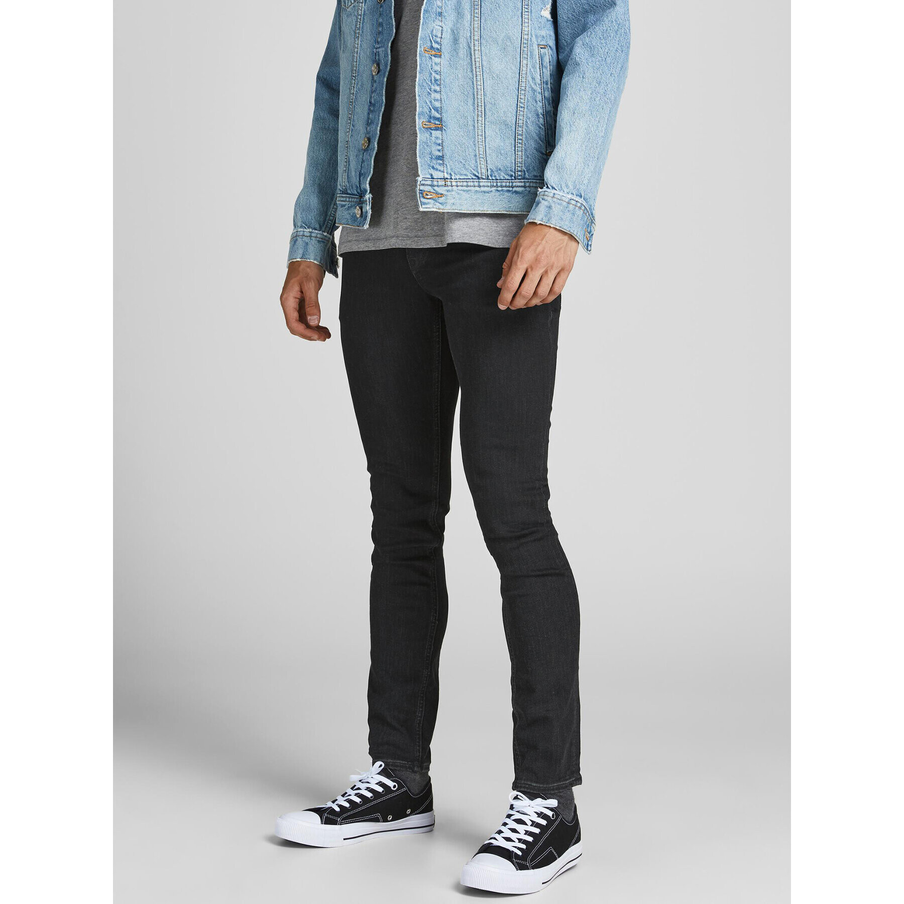 Jack&Jones Jeansy Liam 12190857 Černá Regular Fit - Pepit.cz