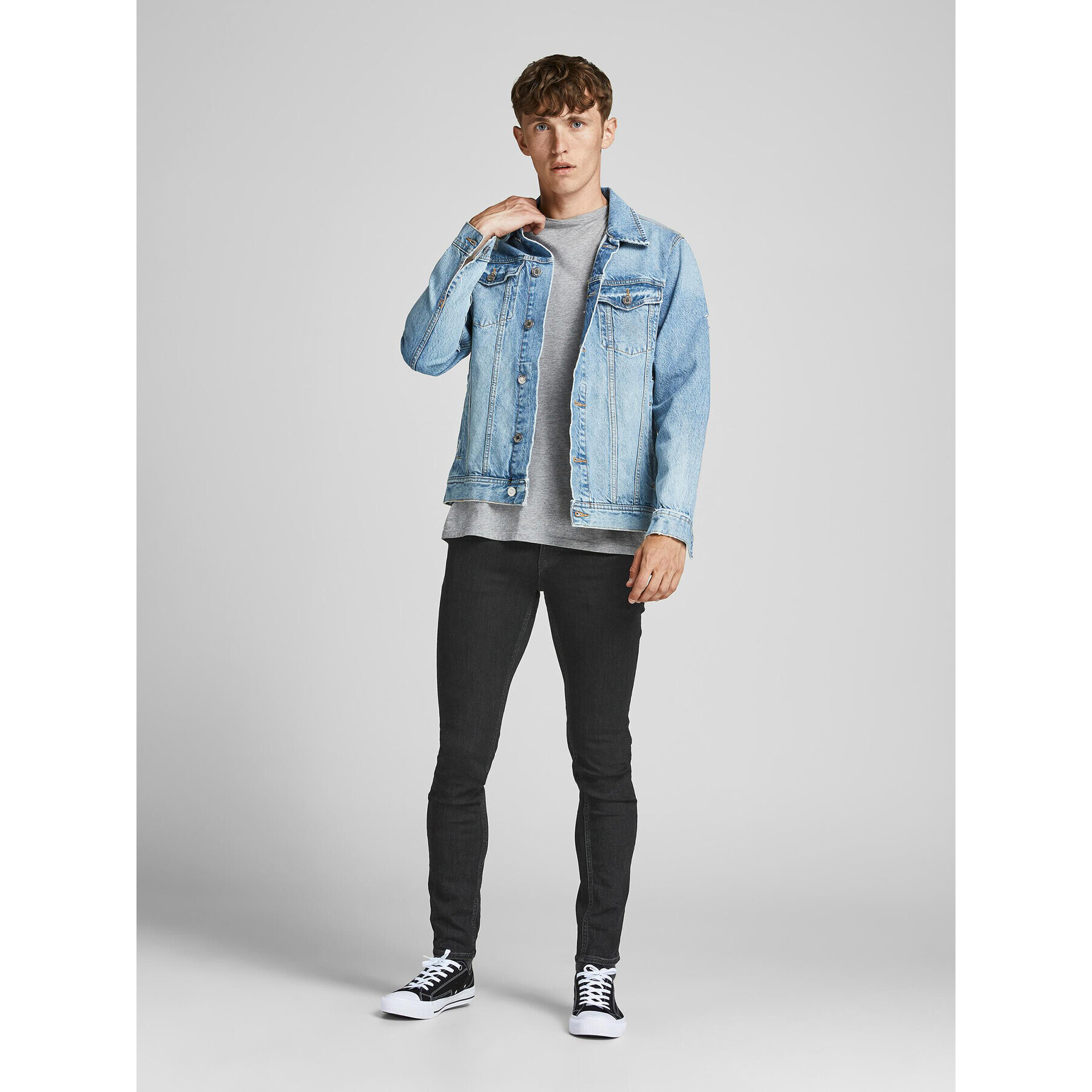 Jack&Jones Jeansy Liam 12190857 Černá Regular Fit - Pepit.cz