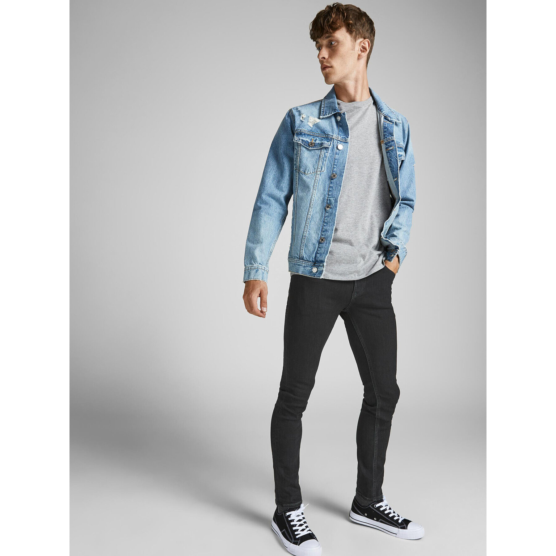 Jack&Jones Jeansy Liam 12190857 Černá Regular Fit - Pepit.cz