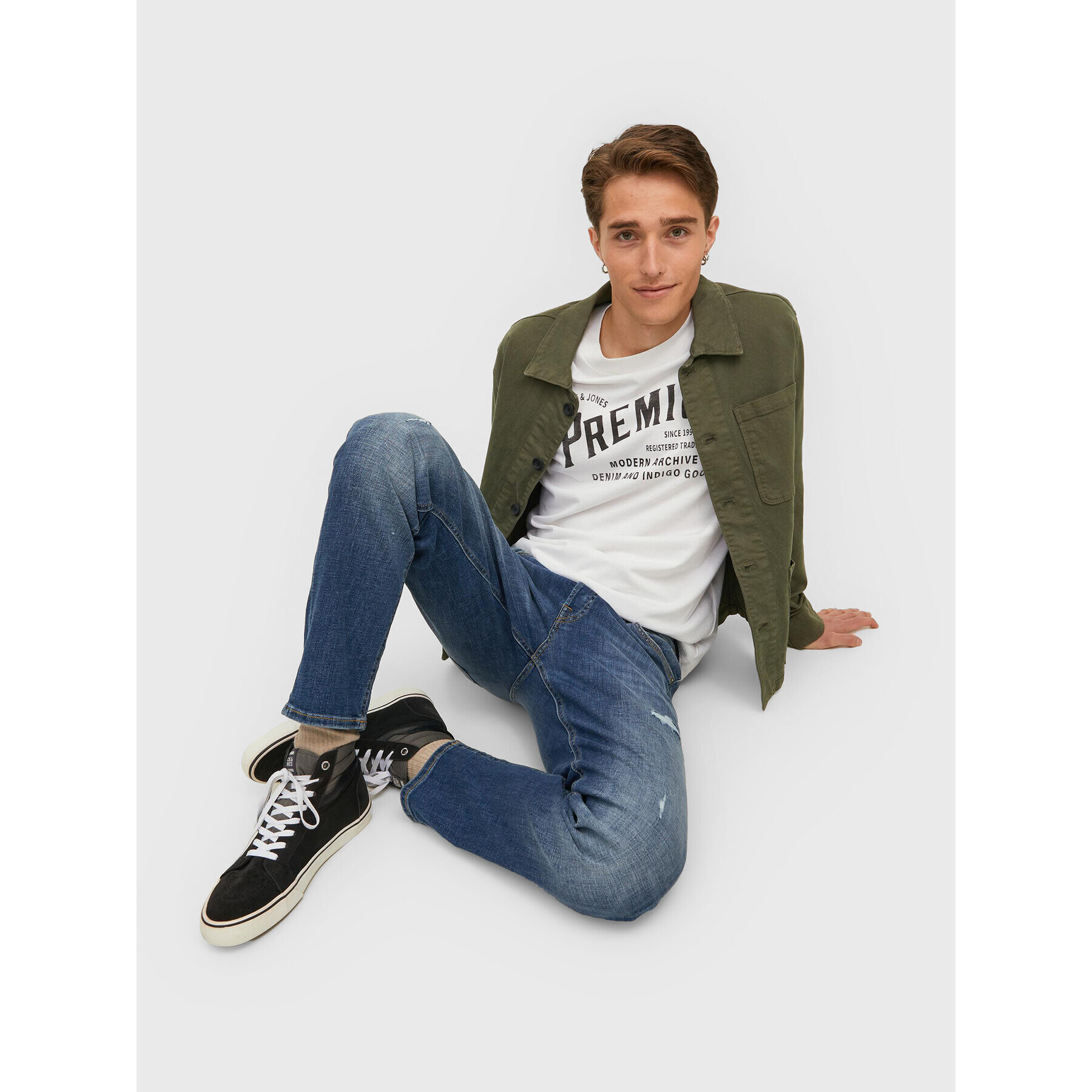 Jack&Jones Jeansy Mike 12219141 Modrá Regular Fit - Pepit.cz