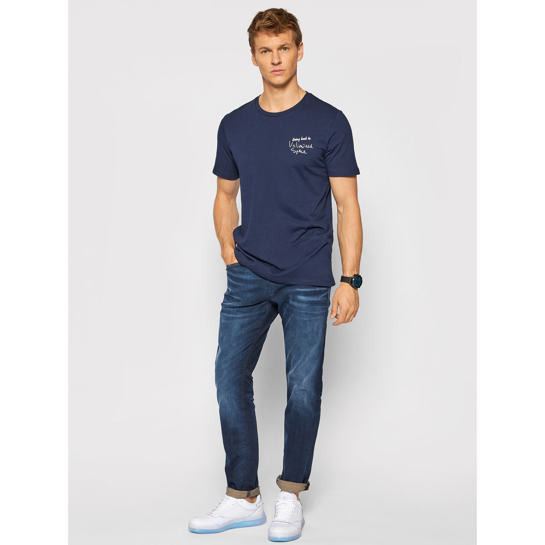 Jack&Jones Jeansy Tim 12118215 Tmavomodrá Slim Fit - Pepit.cz