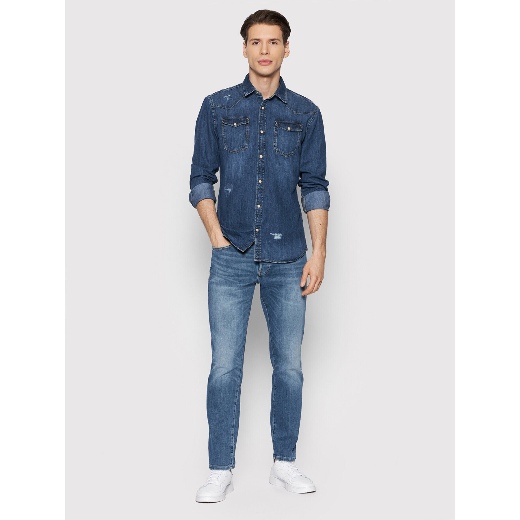 Jack&Jones Jeansy Tim Vintage 12185877 Modrá Slim Fit - Pepit.cz