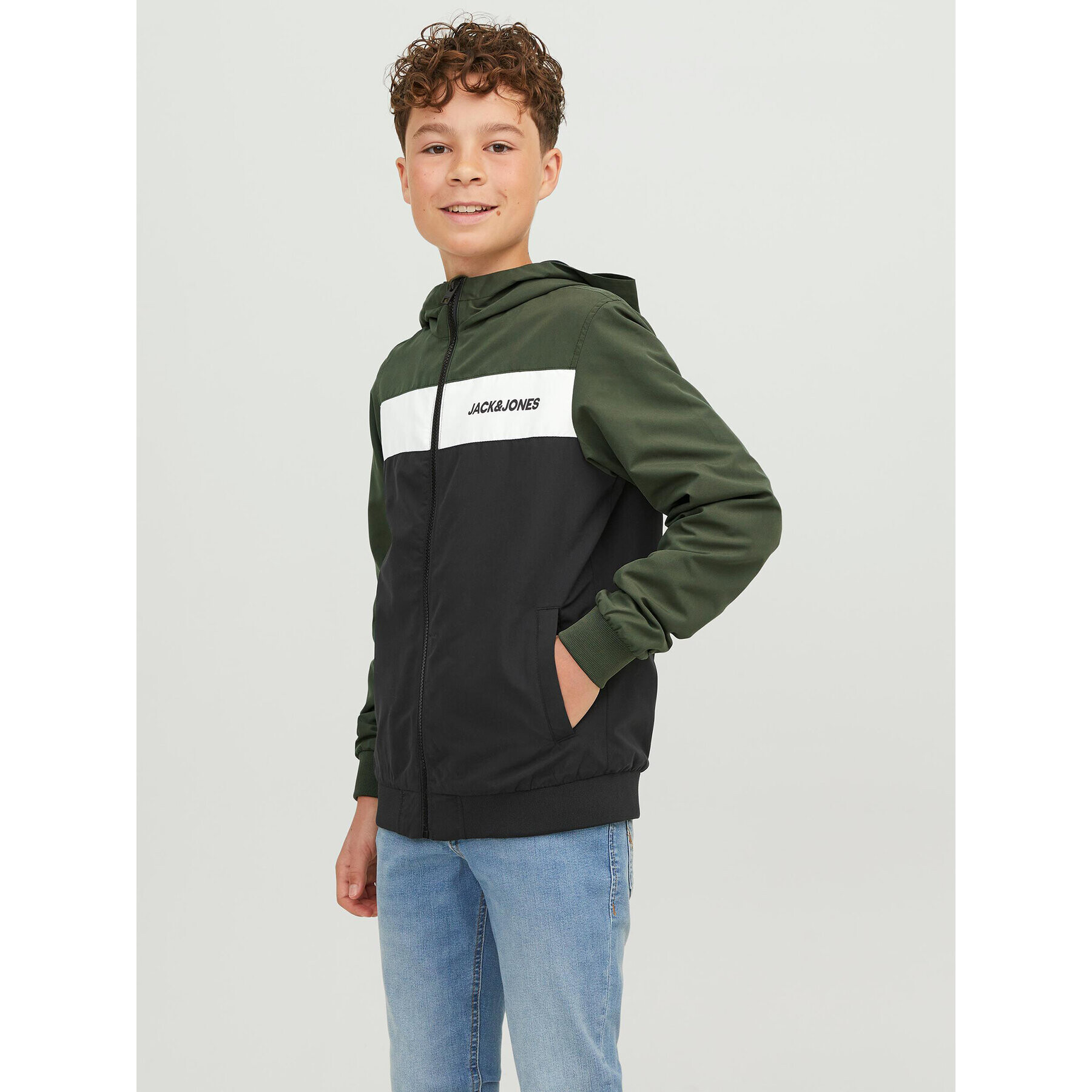 Jack&Jones Junior Bunda pro přechodné období 12200453 Zelená Regular Fit - Pepit.cz