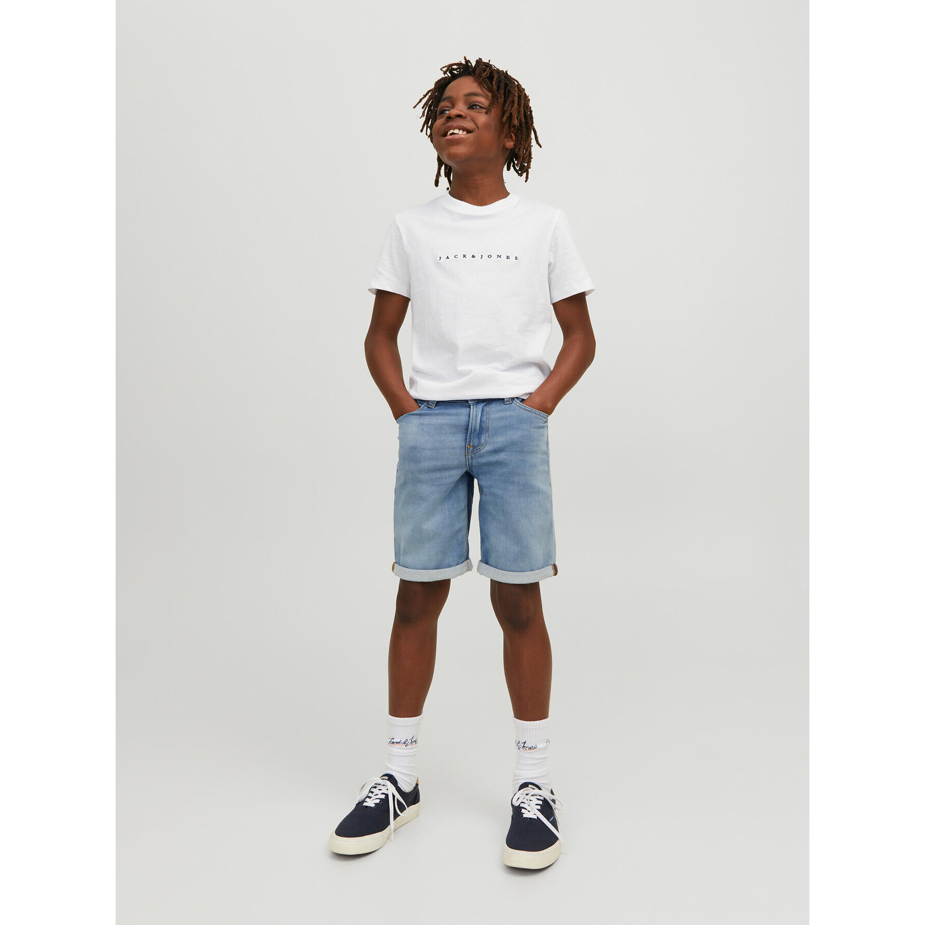 Jack&Jones Junior Džínové šortky 12224573 Modrá Regular Fit - Pepit.cz