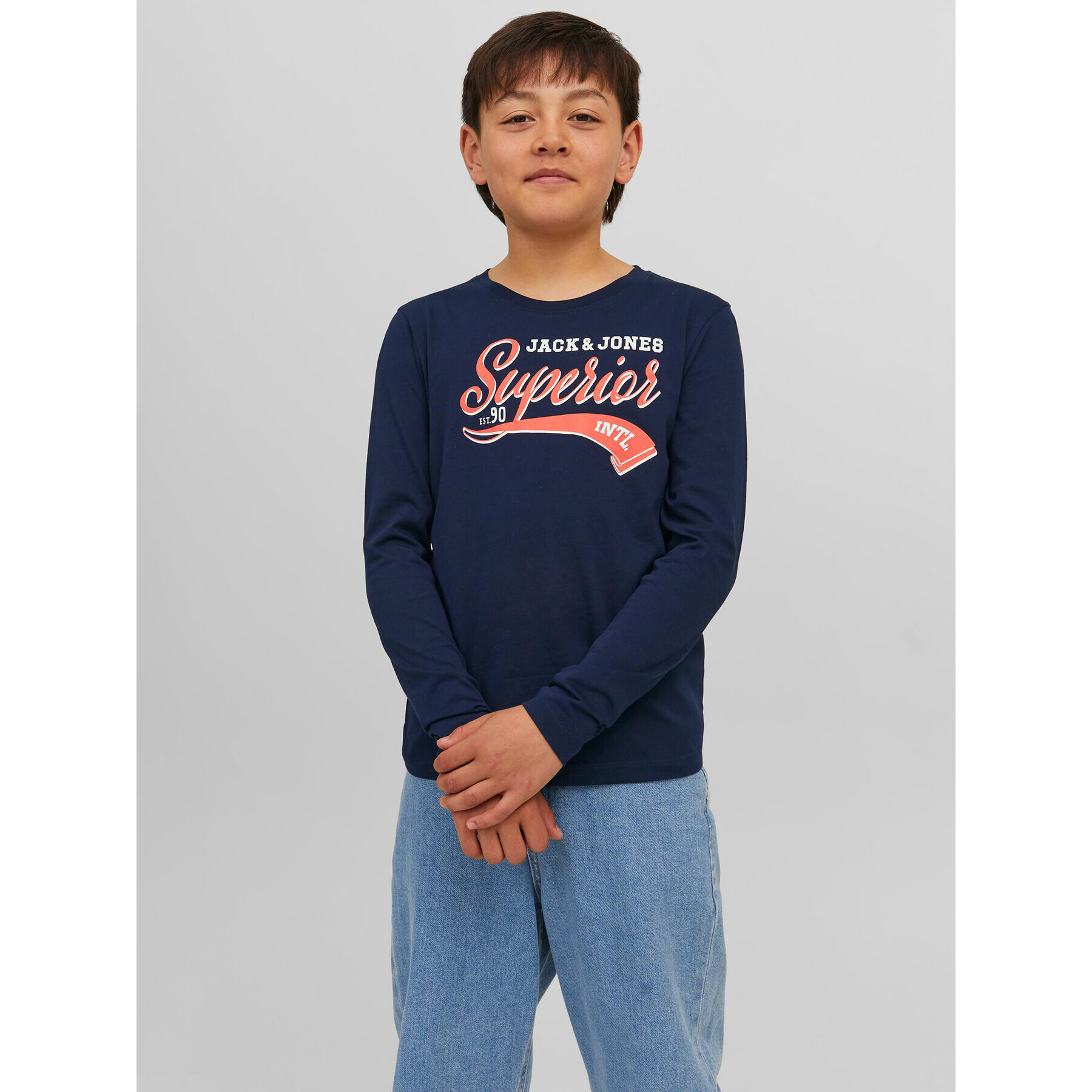 Jack&Jones Junior Halenka 12237371 Tmavomodrá Regular Fit - Pepit.cz