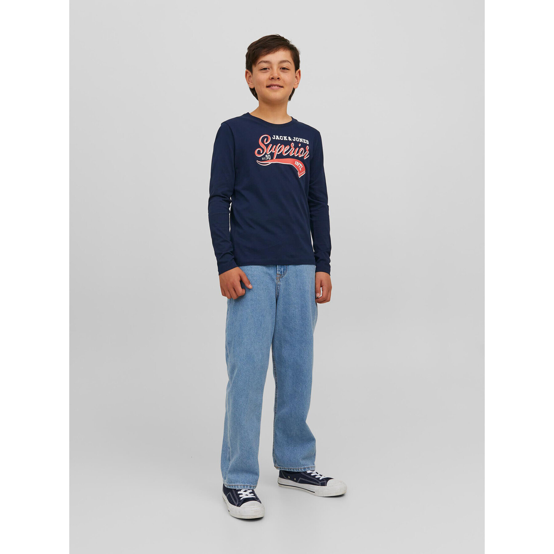 Jack&Jones Junior Halenka 12237371 Tmavomodrá Regular Fit - Pepit.cz