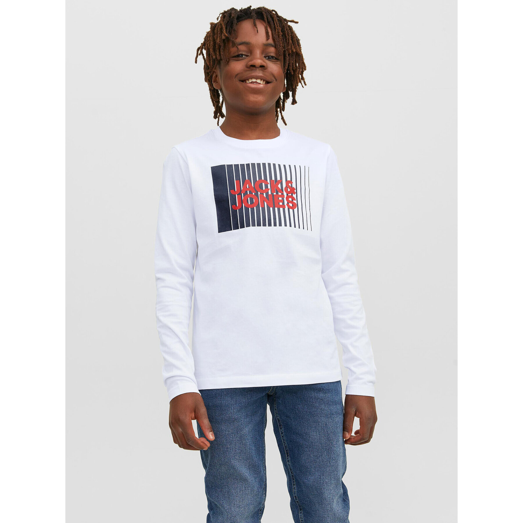 Jack&Jones Junior Halenka 12244209 Bílá Regular Fit - Pepit.cz