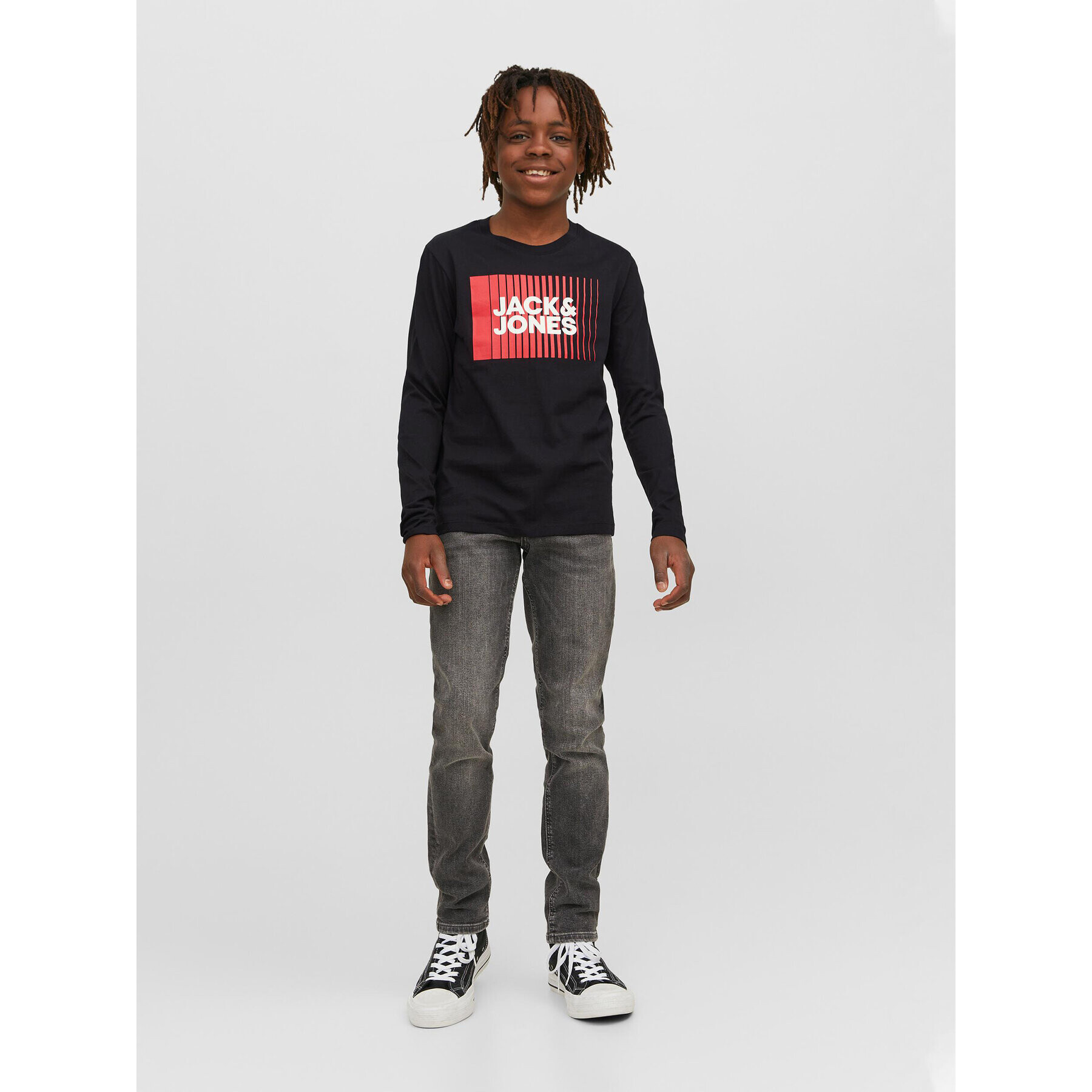 Jack&Jones Junior Halenka 12244209 Černá Regular Fit - Pepit.cz