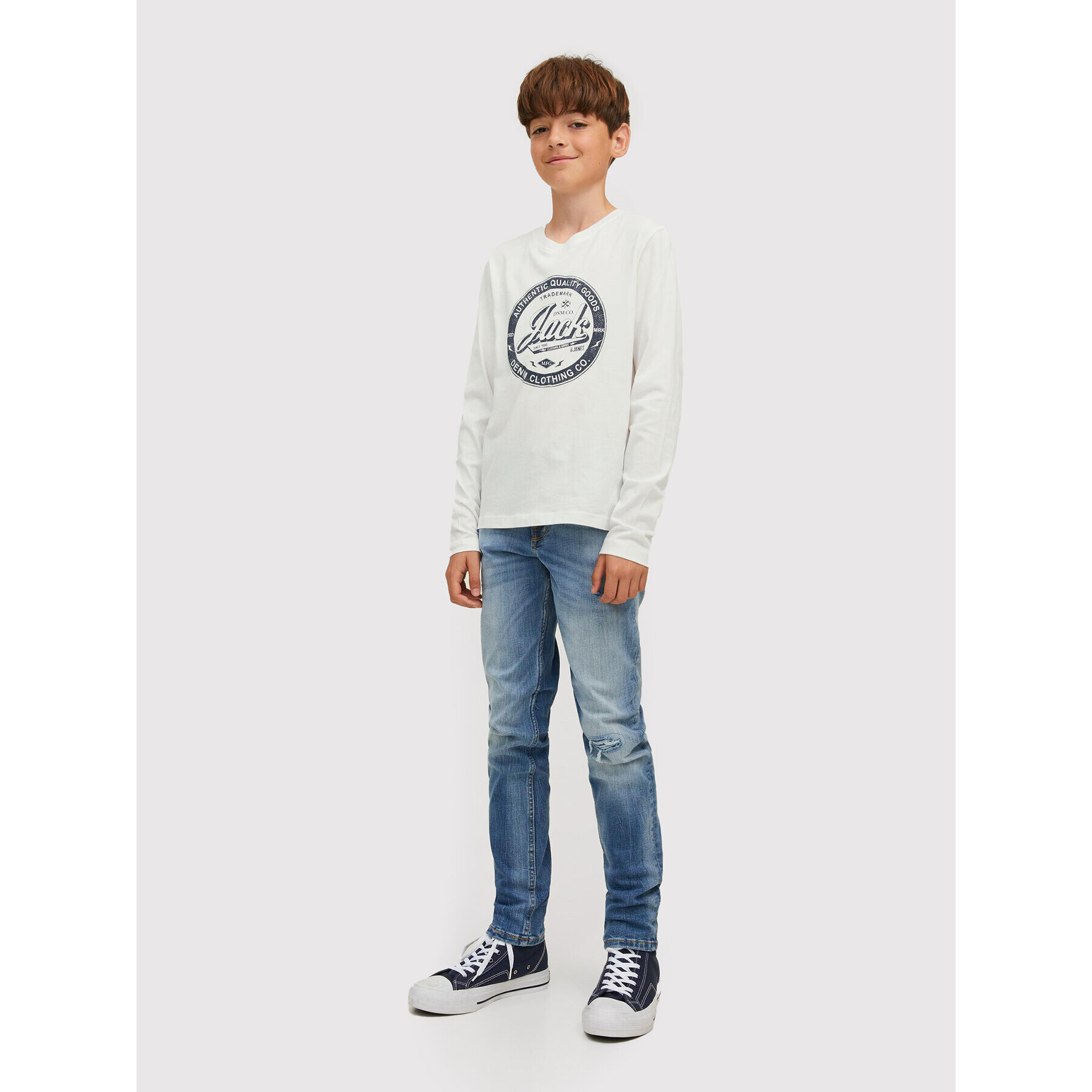 Jack&Jones Junior Halenka Jeans 12212313 Bílá Regular Fit - Pepit.cz