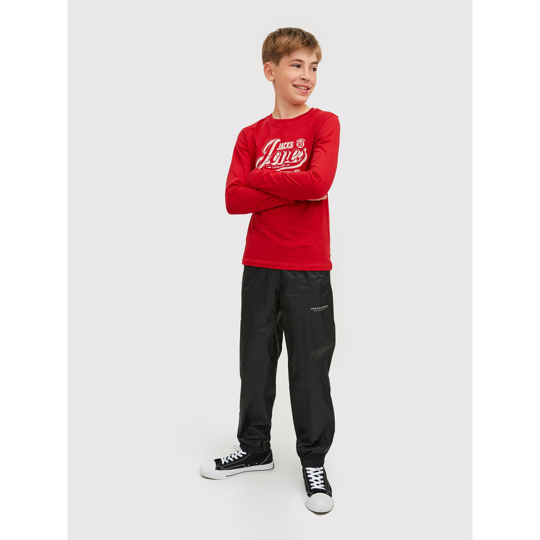 Jack&Jones Junior Halenka Jeans 12212313 Červená Regular Fit - Pepit.cz