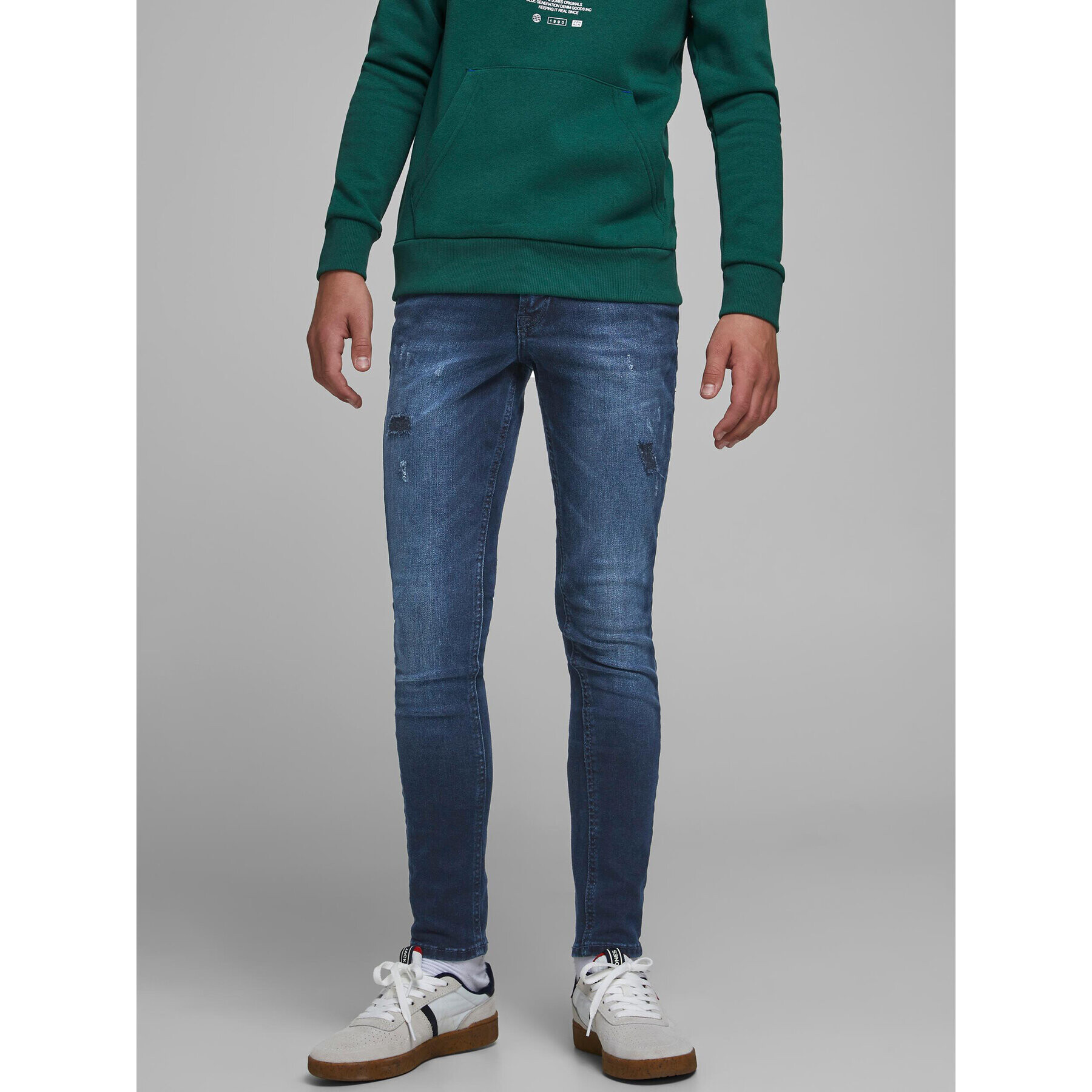 Jack&Jones Junior Jeansy Liam 12156687 Modrá Skinny Fit - Pepit.cz