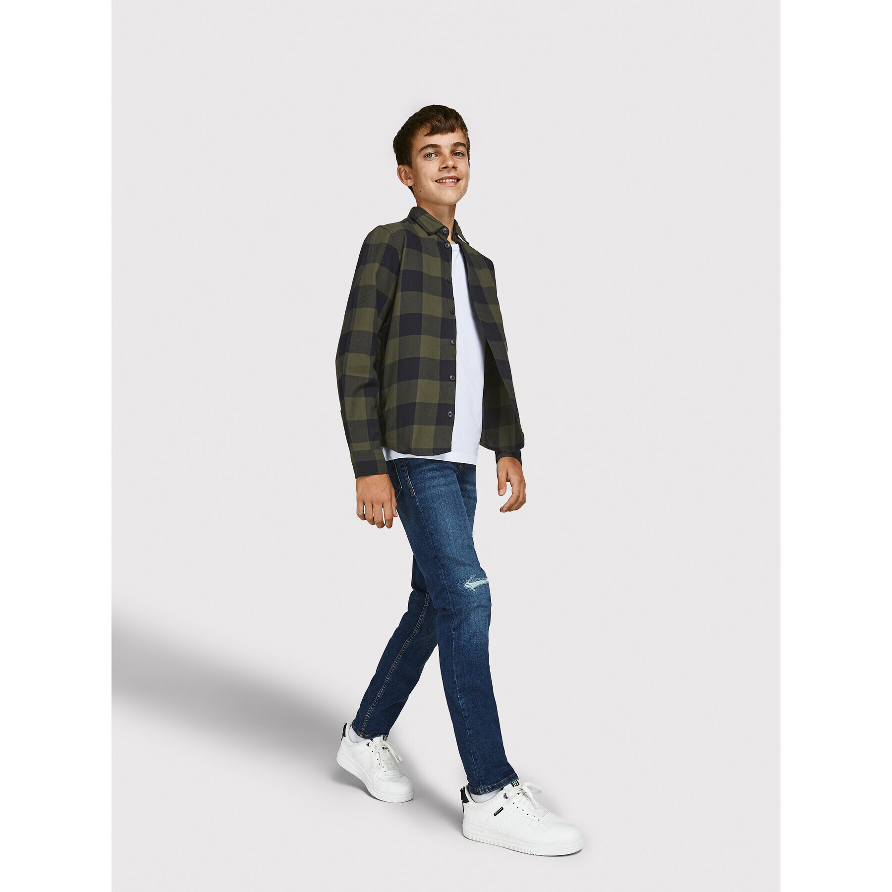 Jack&Jones Junior Košile Gingham 12183050 Zelená Regular Fit - Pepit.cz