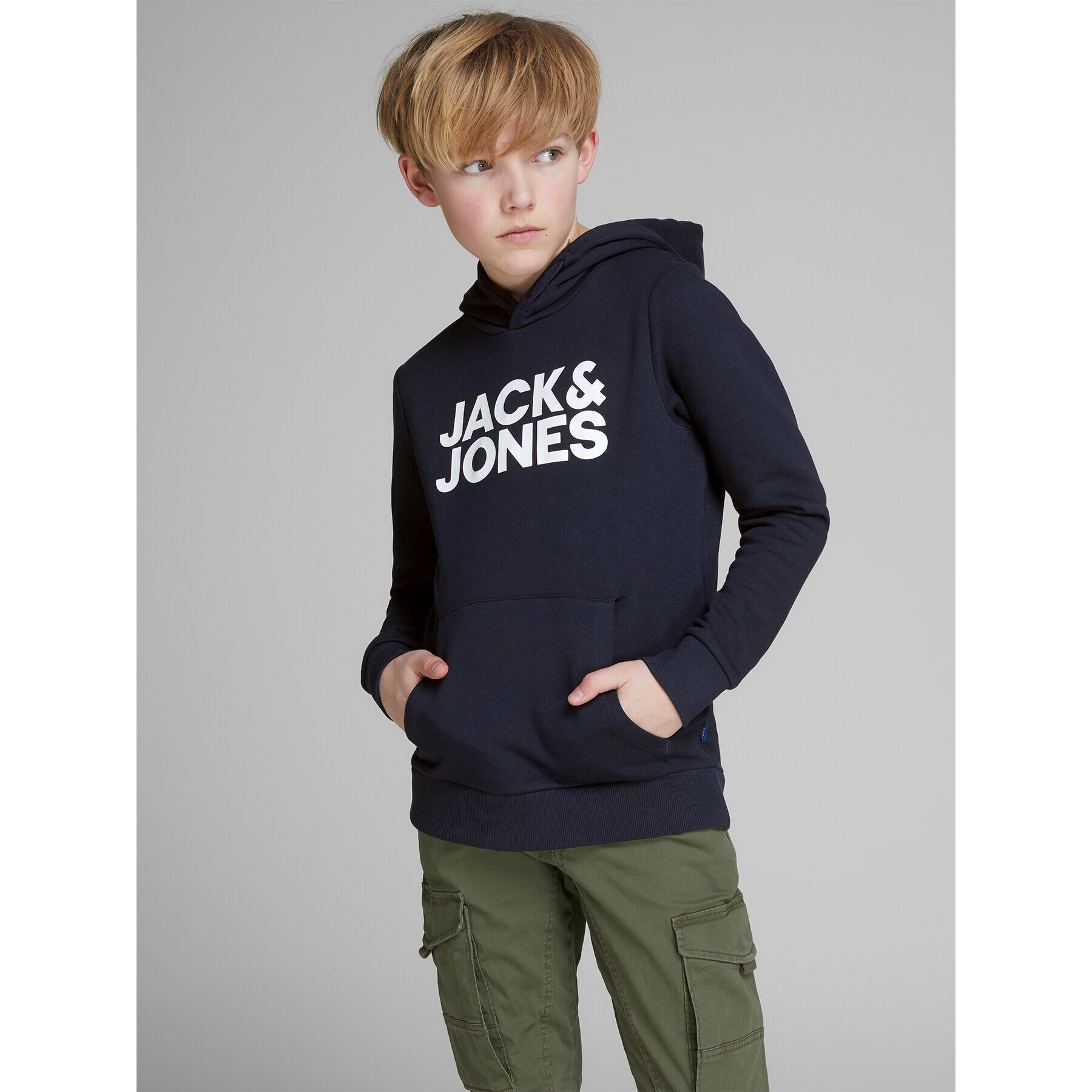 Jack&Jones Junior Mikina 12152841 Tmavomodrá Regular Fit - Pepit.cz