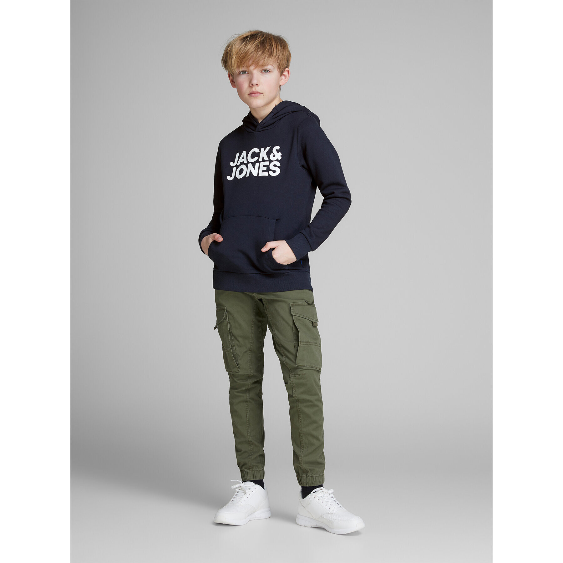 Jack&Jones Junior Mikina 12152841 Tmavomodrá Regular Fit - Pepit.cz