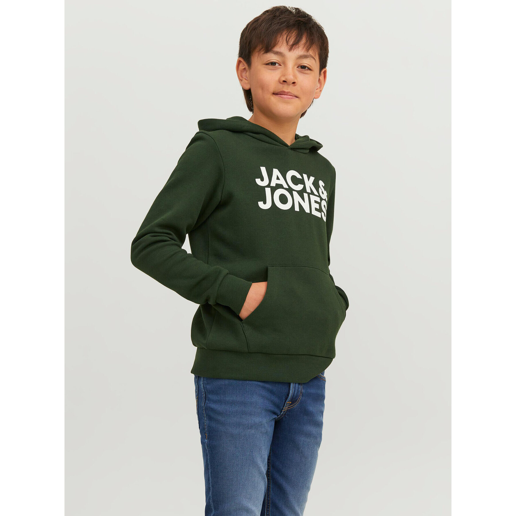 Jack&Jones Junior Mikina 12152841 Zelená Regular Fit - Pepit.cz