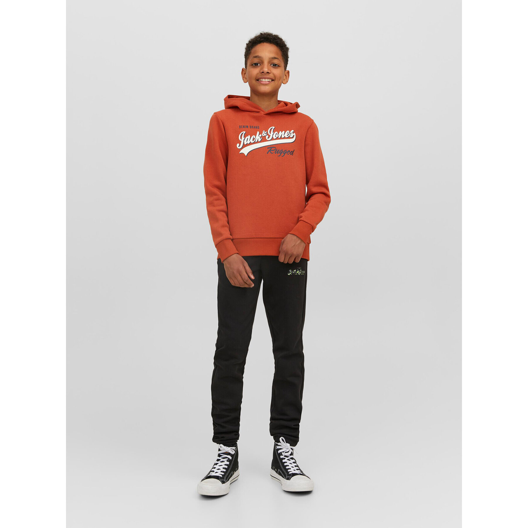 Jack&Jones Junior Mikina 12212287 Oranžová Regular Fit - Pepit.cz