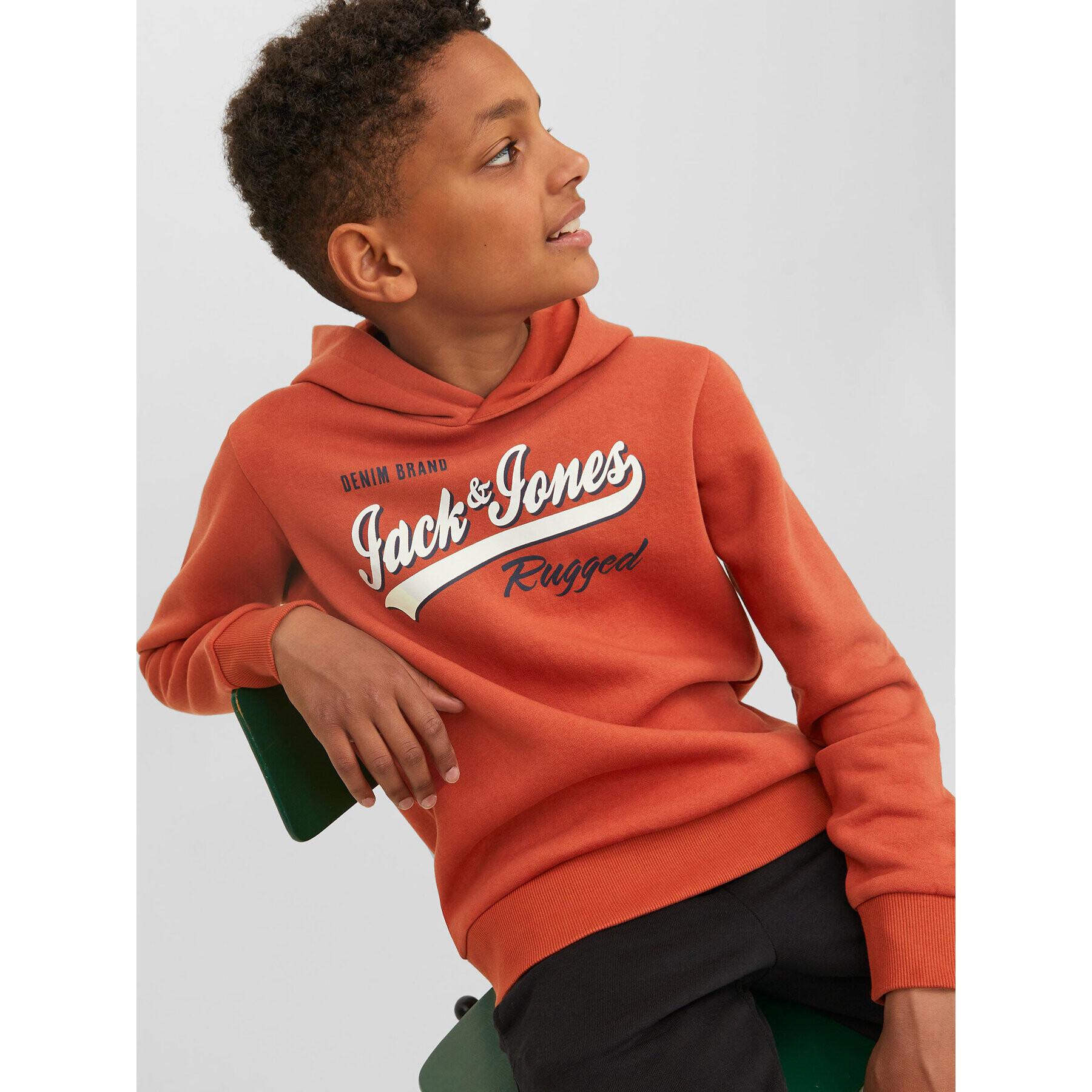 Jack&Jones Junior Mikina 12212287 Oranžová Regular Fit - Pepit.cz