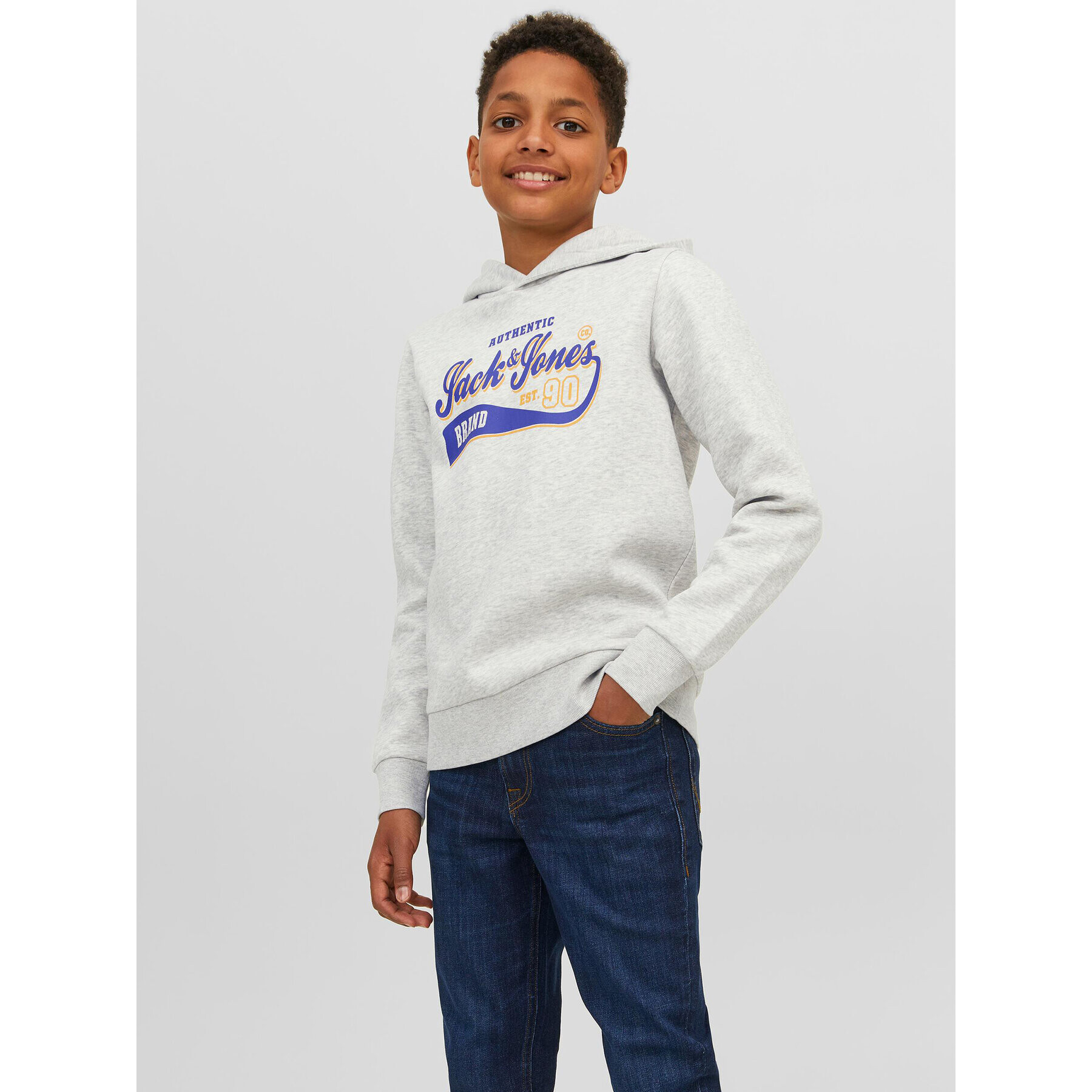 Jack&Jones Junior Mikina 12212287 Šedá Regular Fit - Pepit.cz