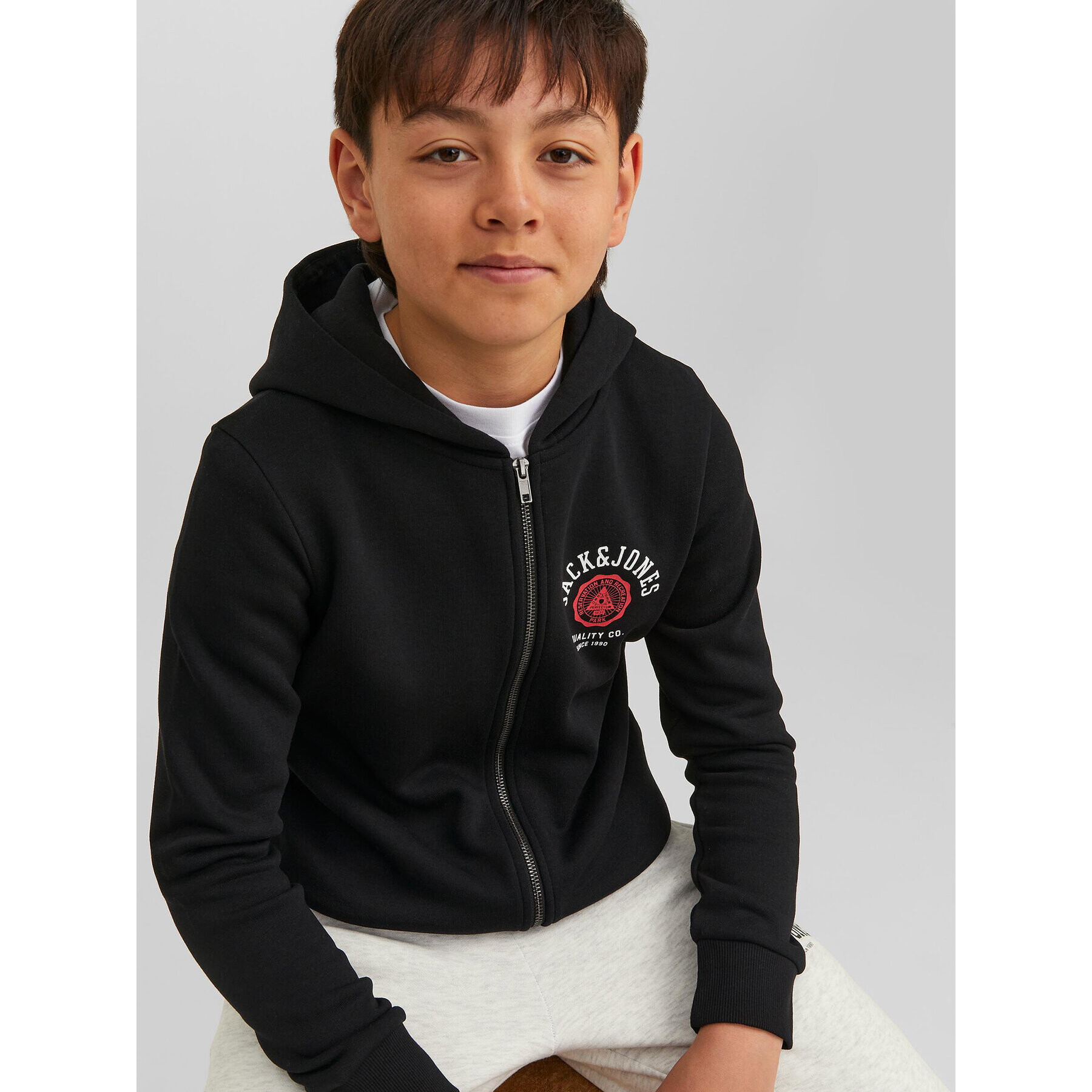 Jack&Jones Junior Mikina 12218049 Černá Regular Fit - Pepit.cz