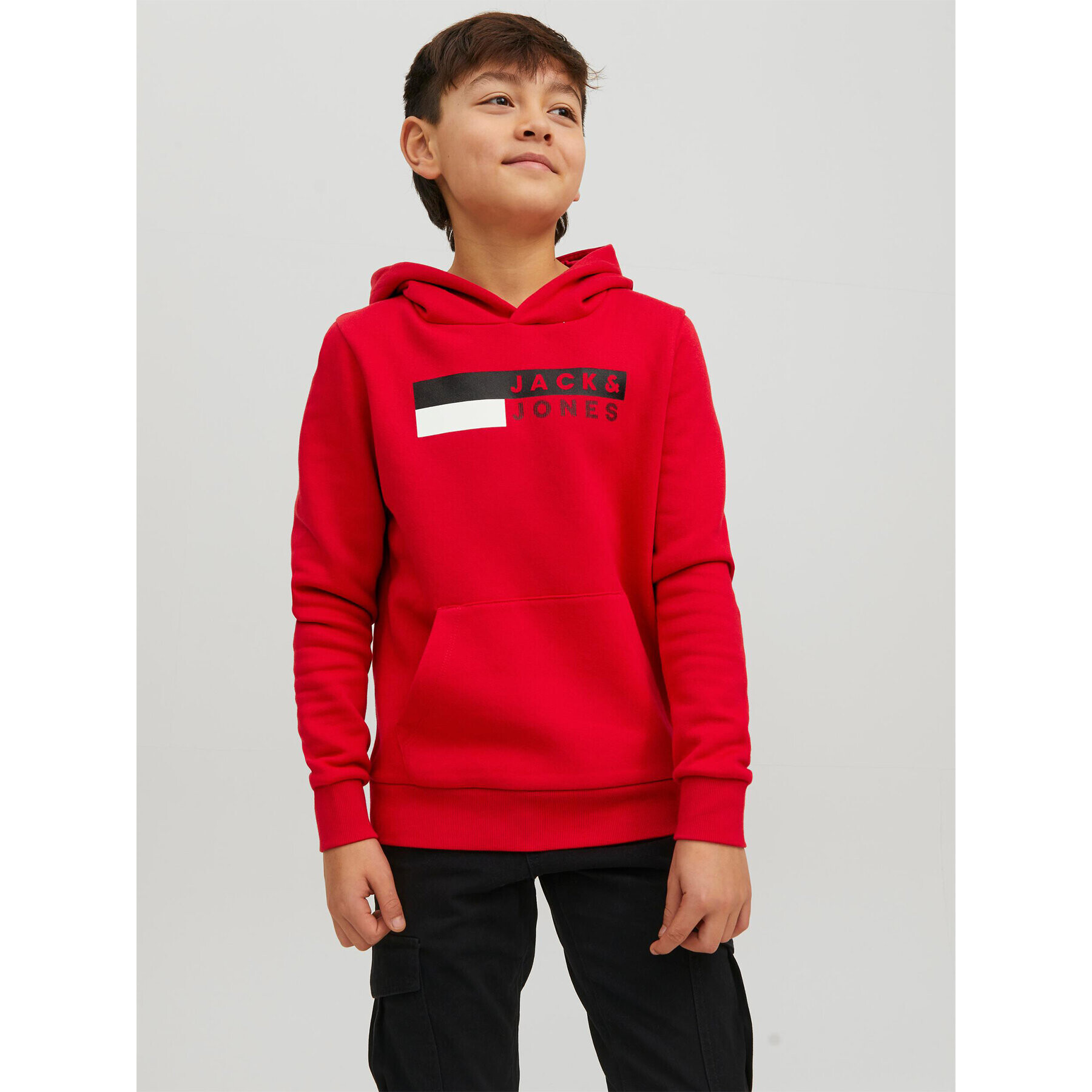 Jack&Jones Junior Mikina 12231372 Červená Regular Fit - Pepit.cz