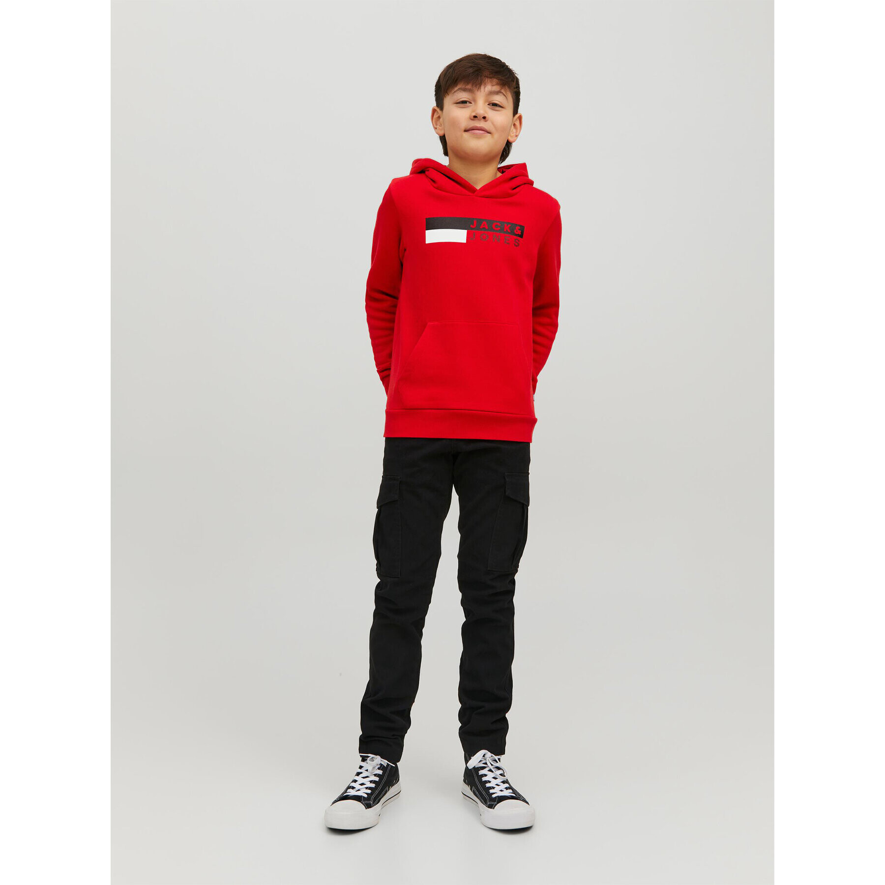 Jack&Jones Junior Mikina 12231372 Červená Regular Fit - Pepit.cz