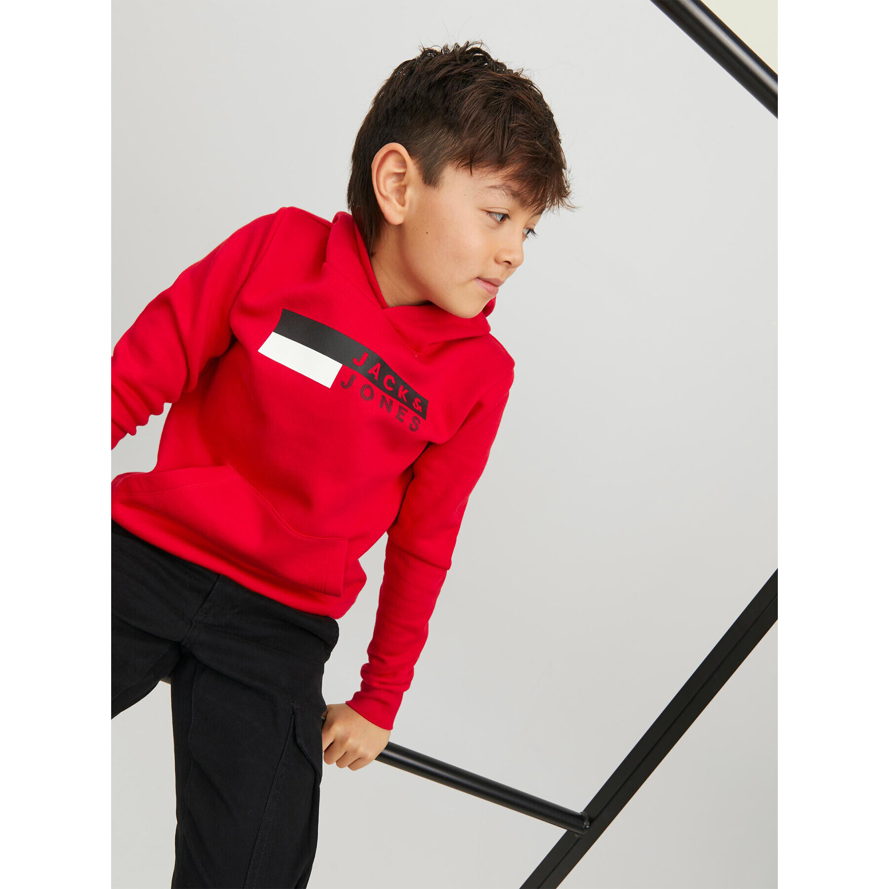 Jack&Jones Junior Mikina 12231372 Červená Regular Fit - Pepit.cz