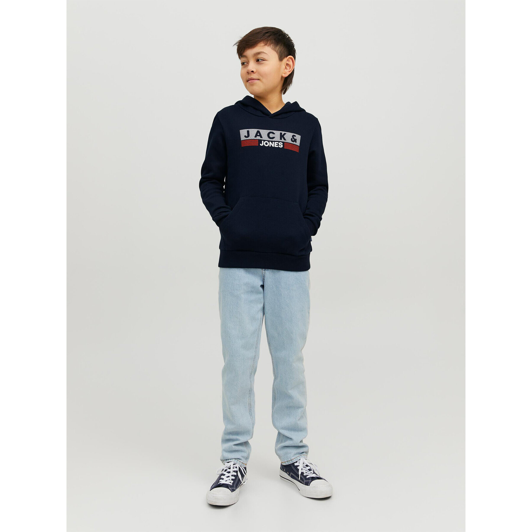 Jack&Jones Junior Mikina 12231372 Tmavomodrá Regular Fit - Pepit.cz