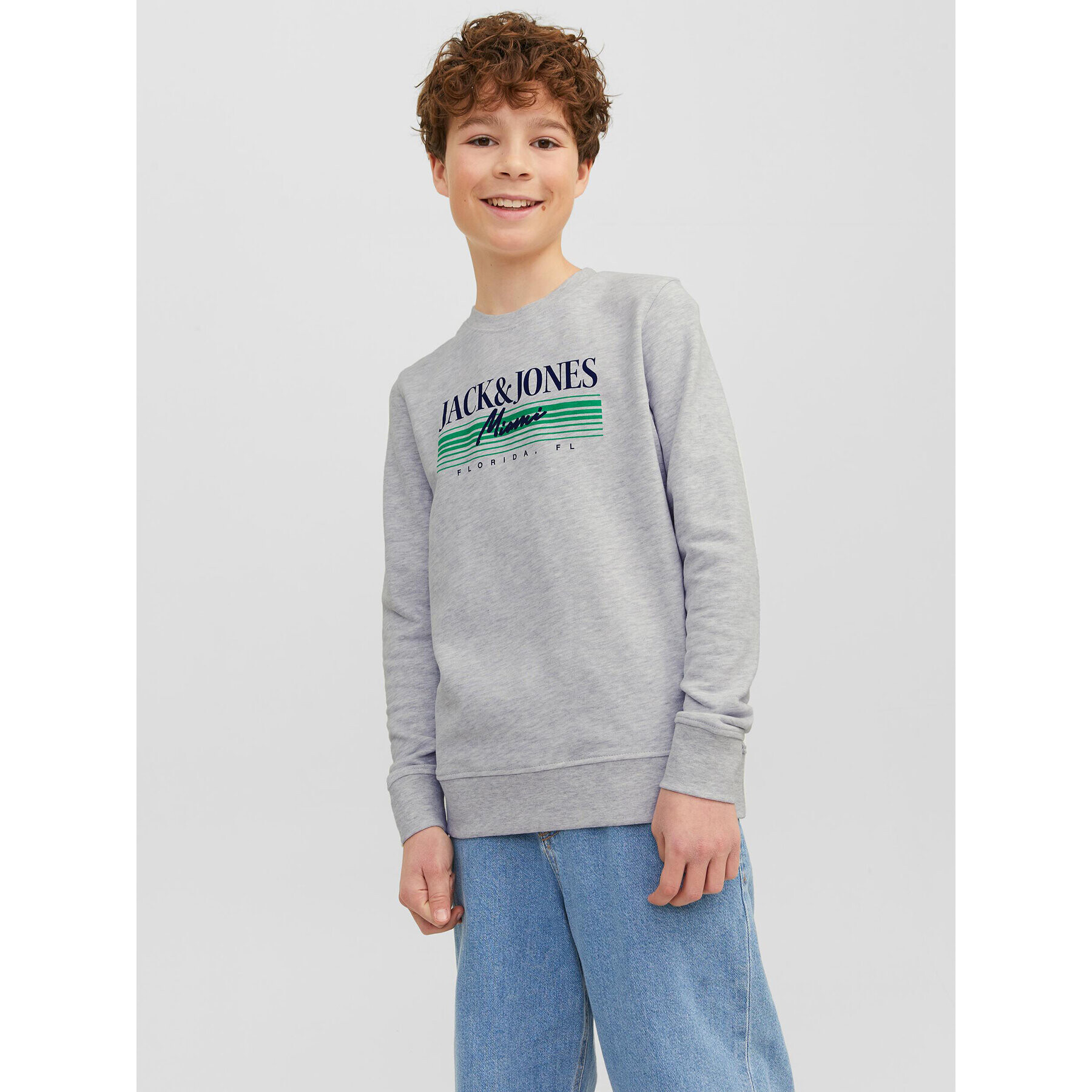 Jack&Jones Junior Mikina 12235502 Šedá Standard Fit - Pepit.cz