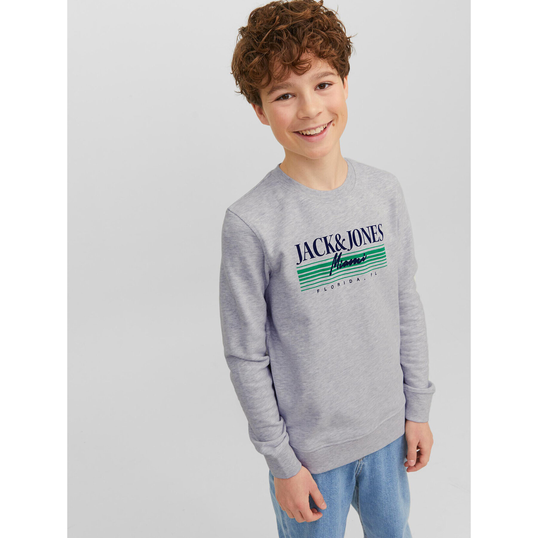 Jack&Jones Junior Mikina 12235502 Šedá Standard Fit - Pepit.cz